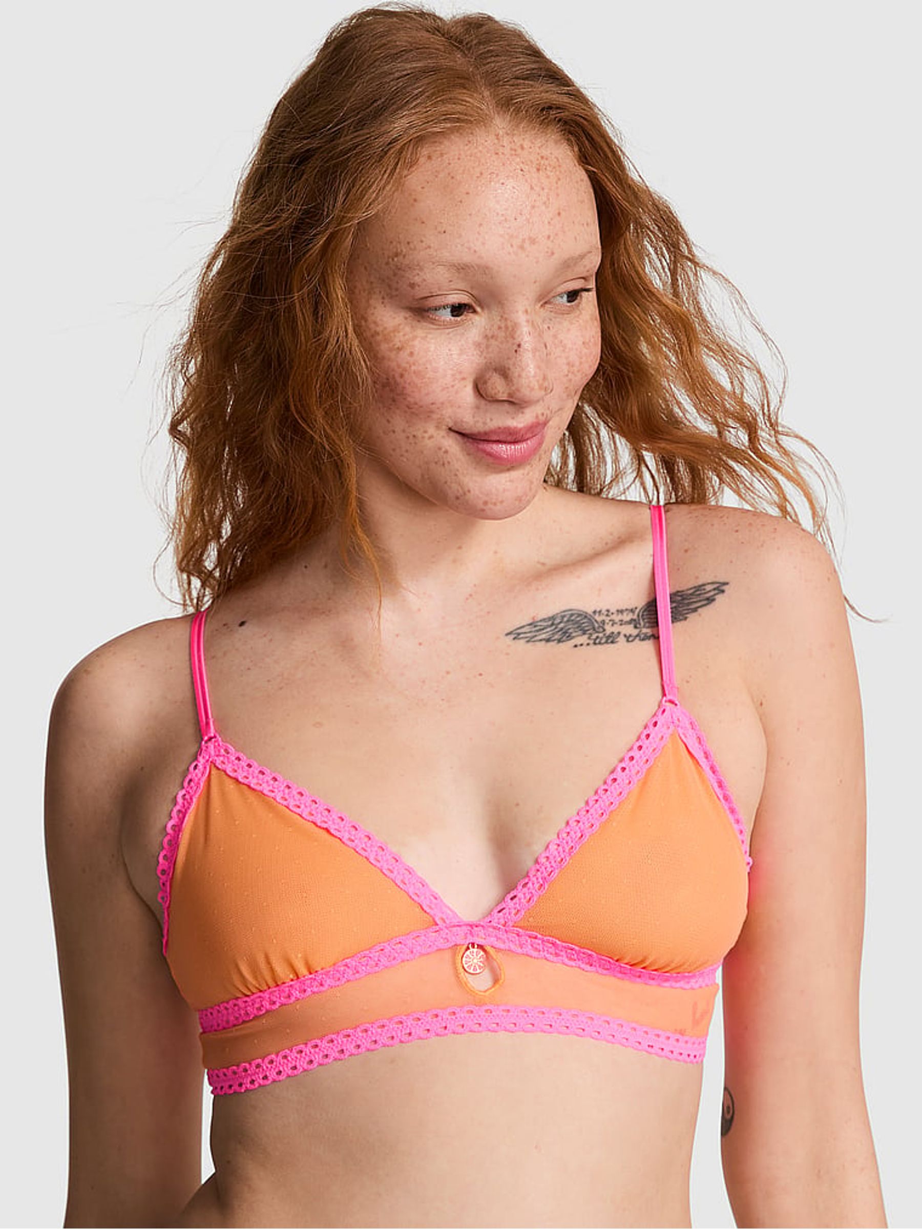Vitamin C Orange Triangle Lace Bralette - Image 1 of 2