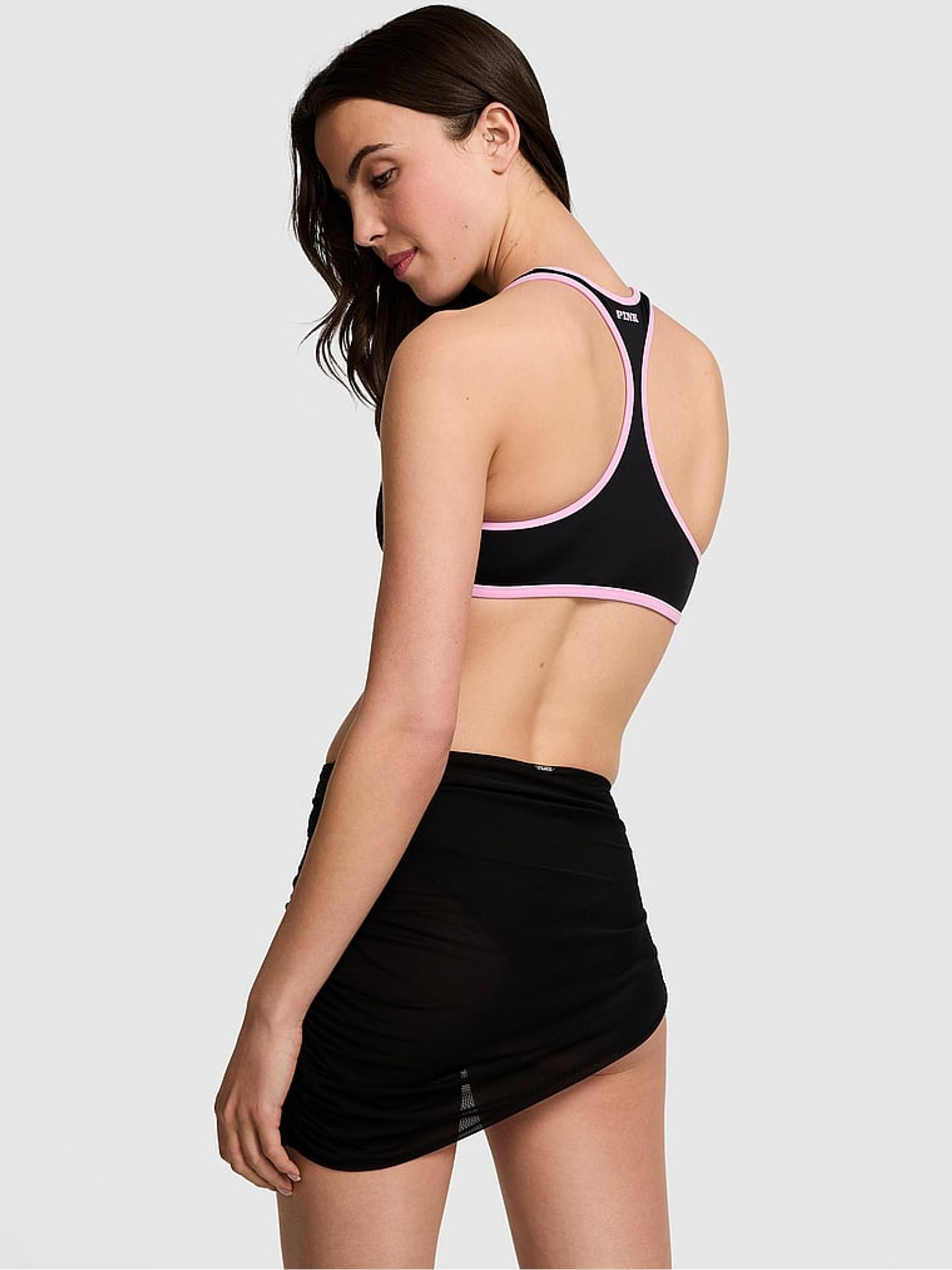 Black Cheeky Bikini Bottom with Skirt - Image 2 of 2