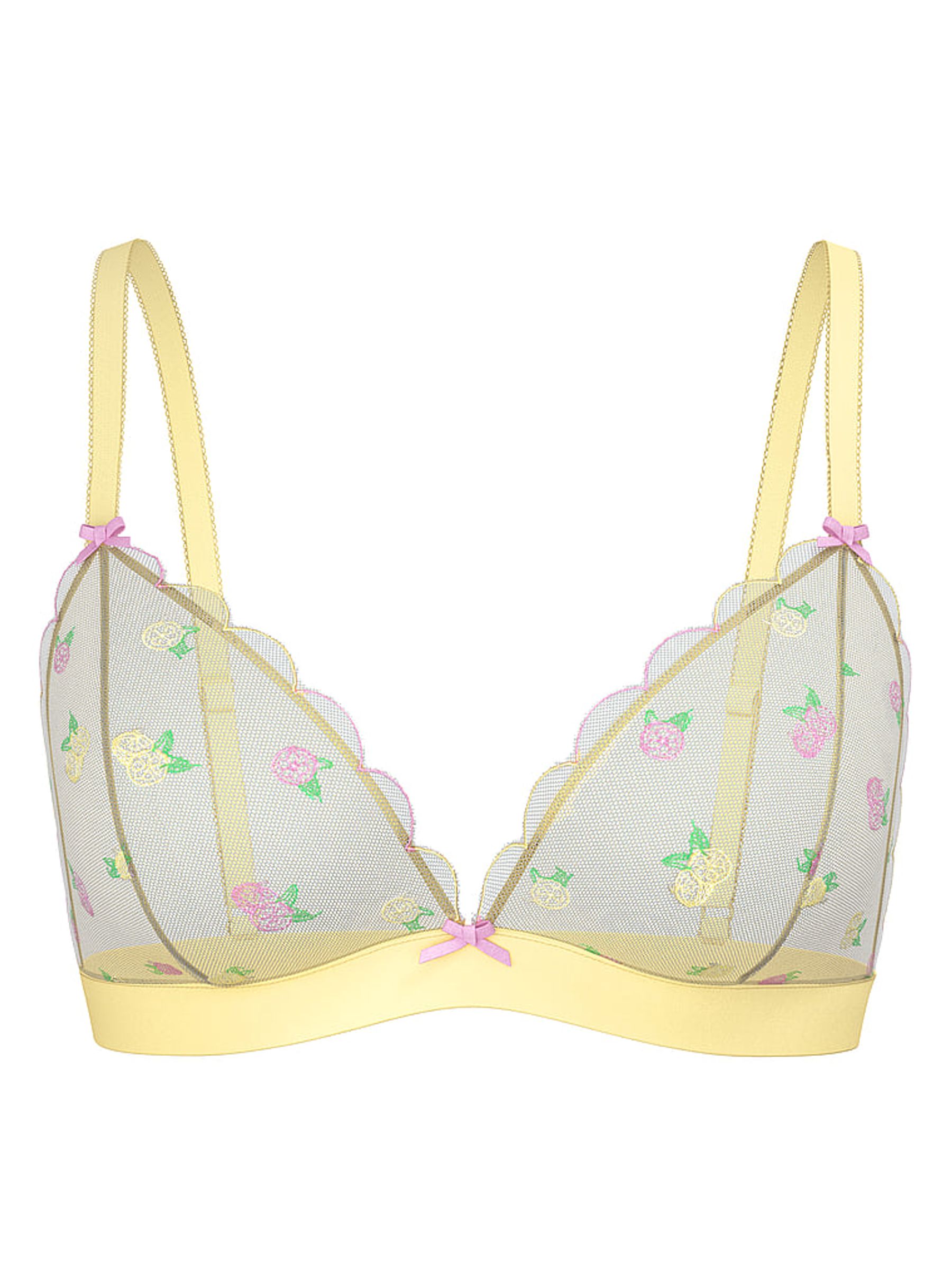 Lemon Yellow Bralette Embroidery Bra - Image 1 of 2