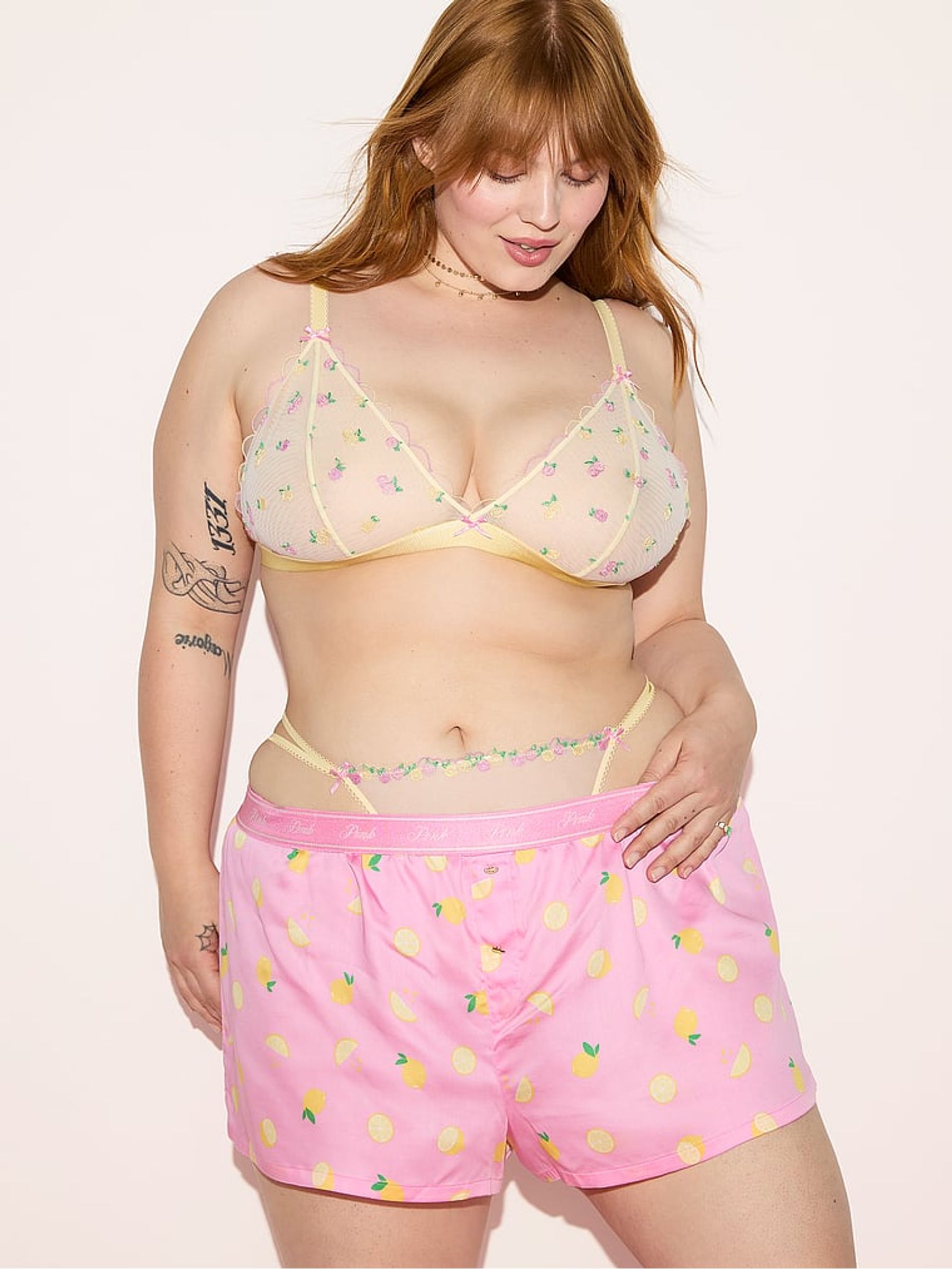 Lemon Yellow Bralette Embroidery Bra - Image 4 of 4