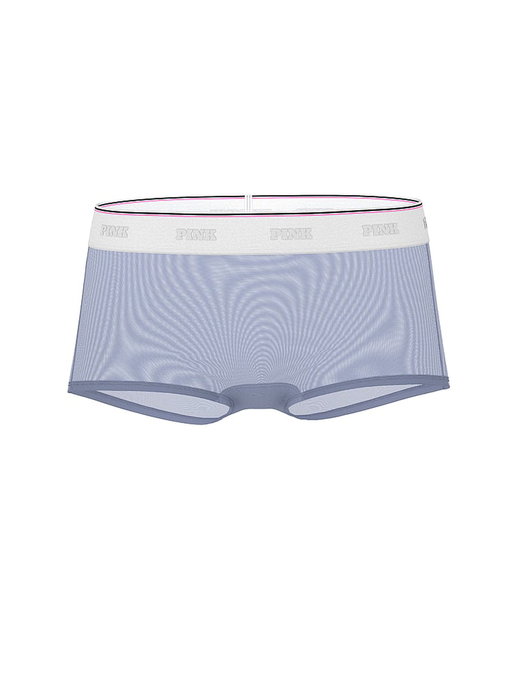 Dusty Iris Blue Short Logo Mesh Knickers - Image 3 of 3