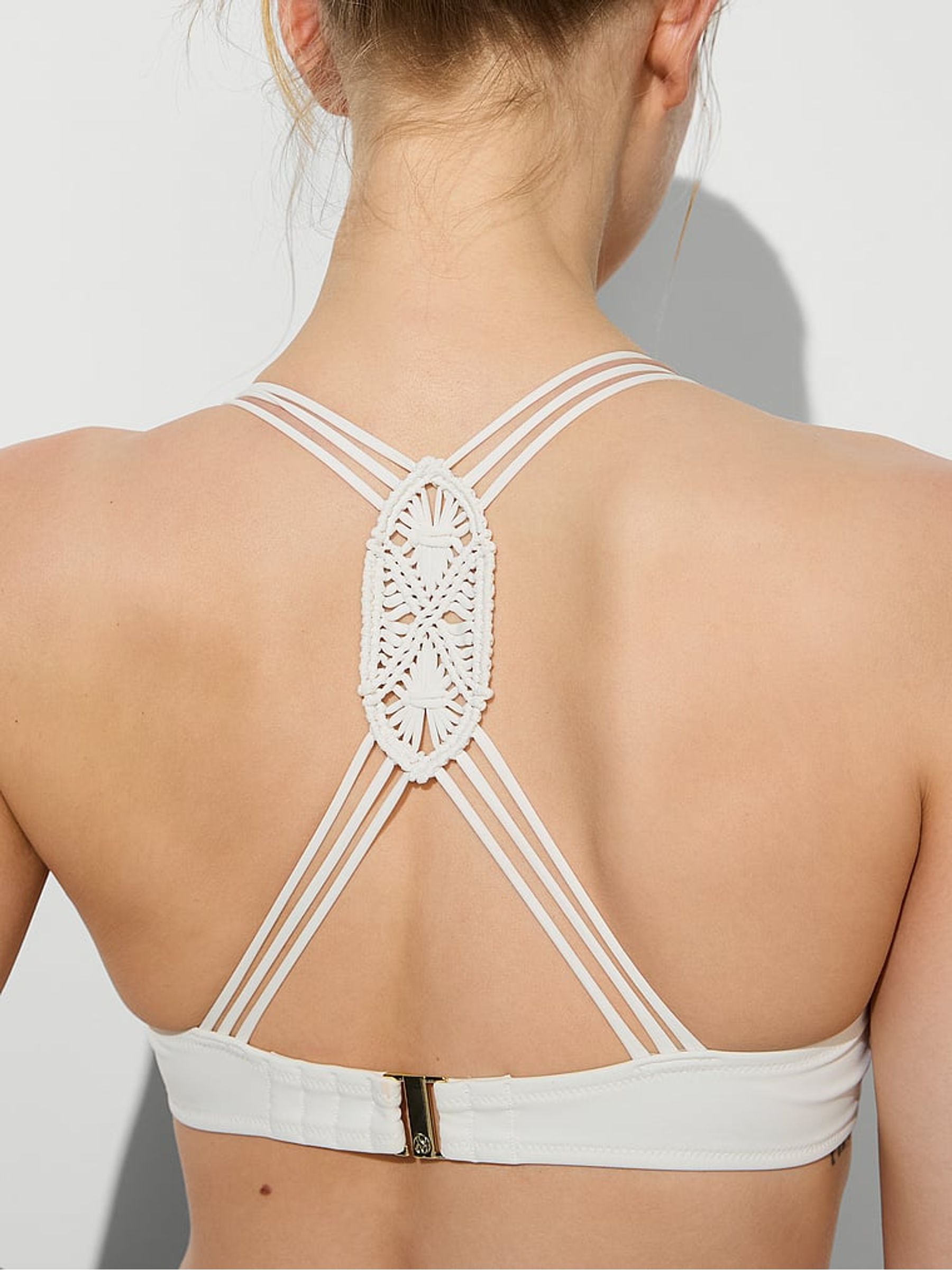 Coconut White Push Up Macrame Bikini Top - Image 3 of 4
