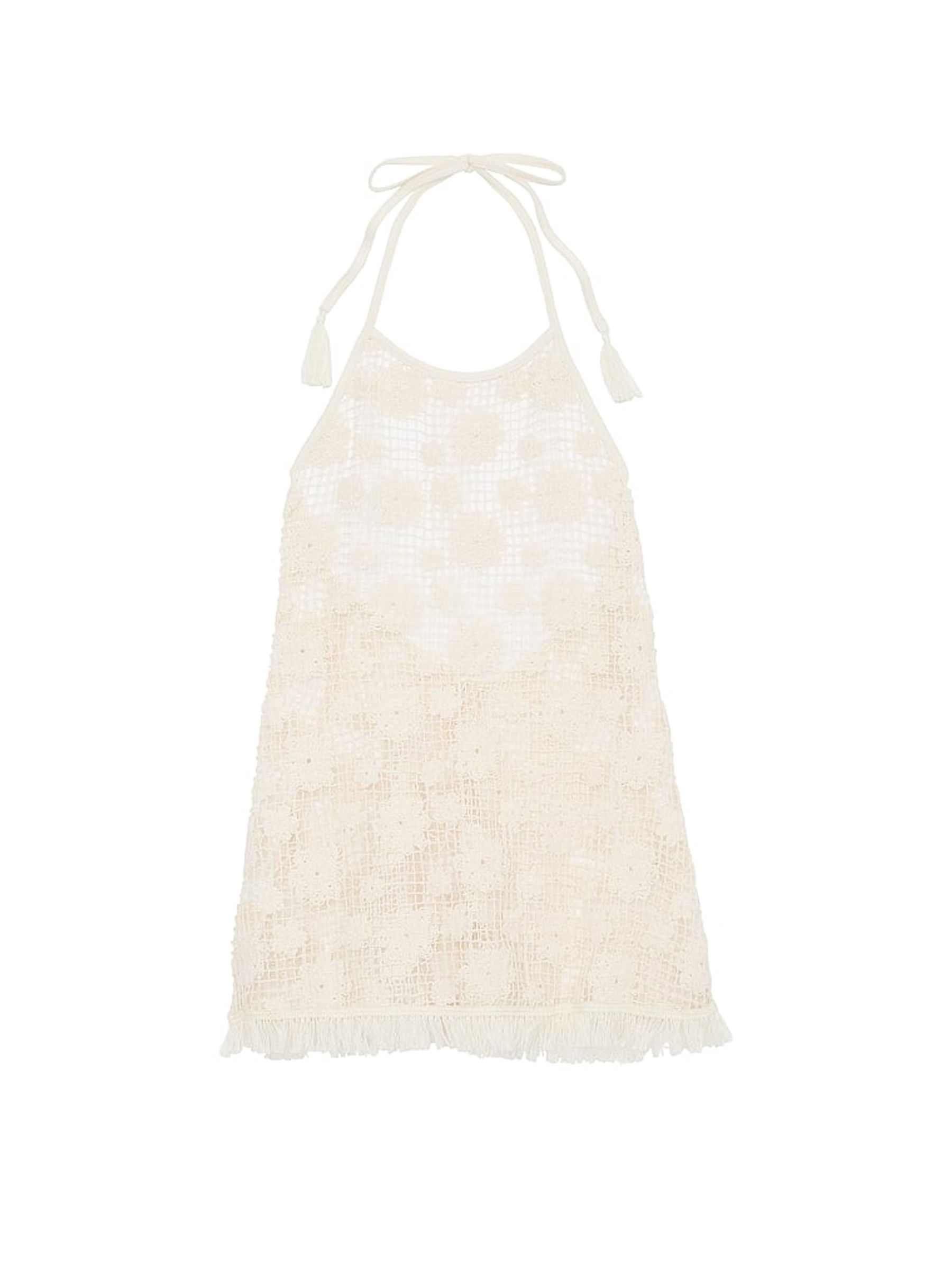 White Shell Halter Neck Coverup Dress - Image 3 of 3