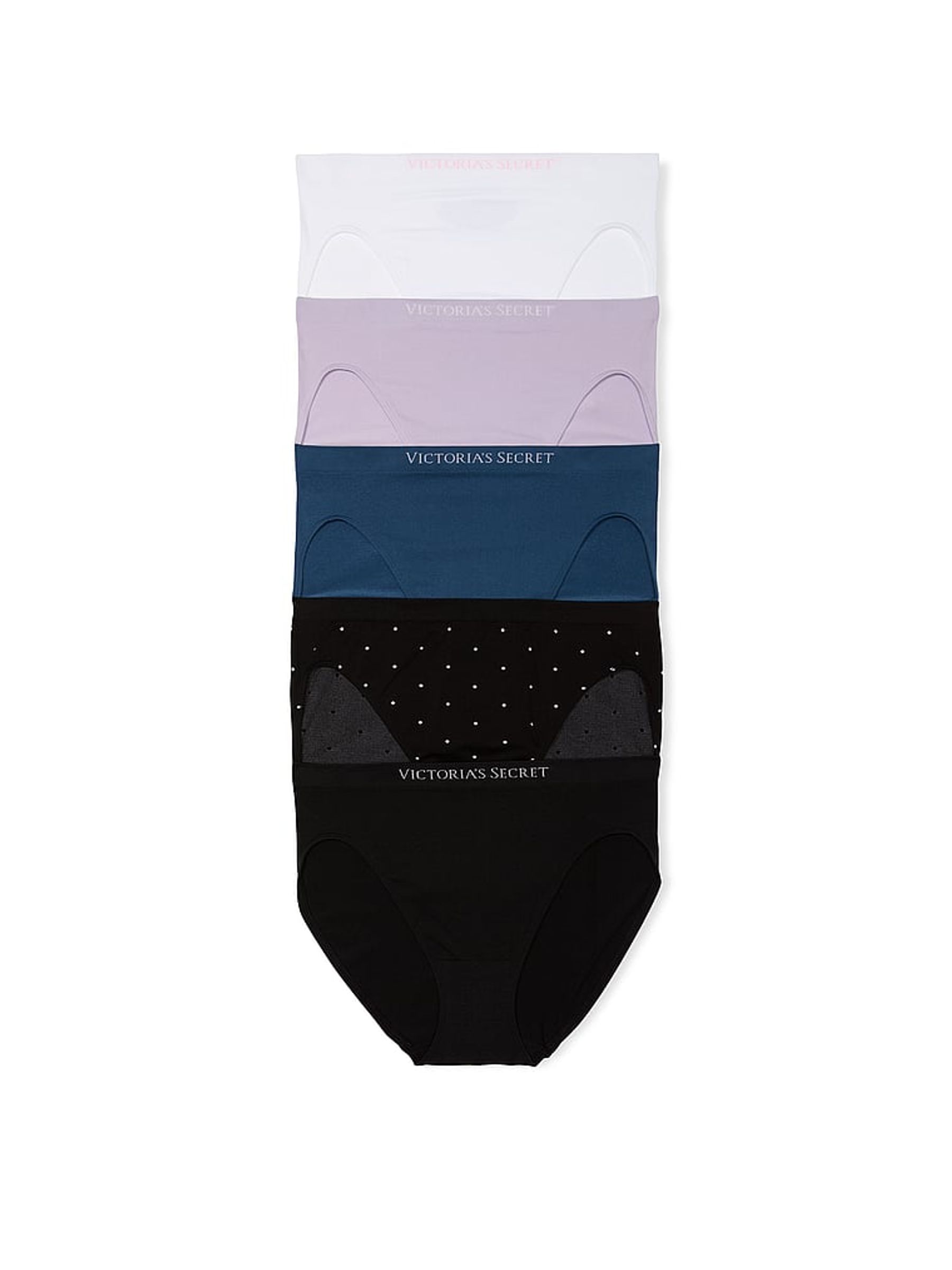 White/Purple/Blue/Black Brief 5 Pack Knickers - Image 1 of 2