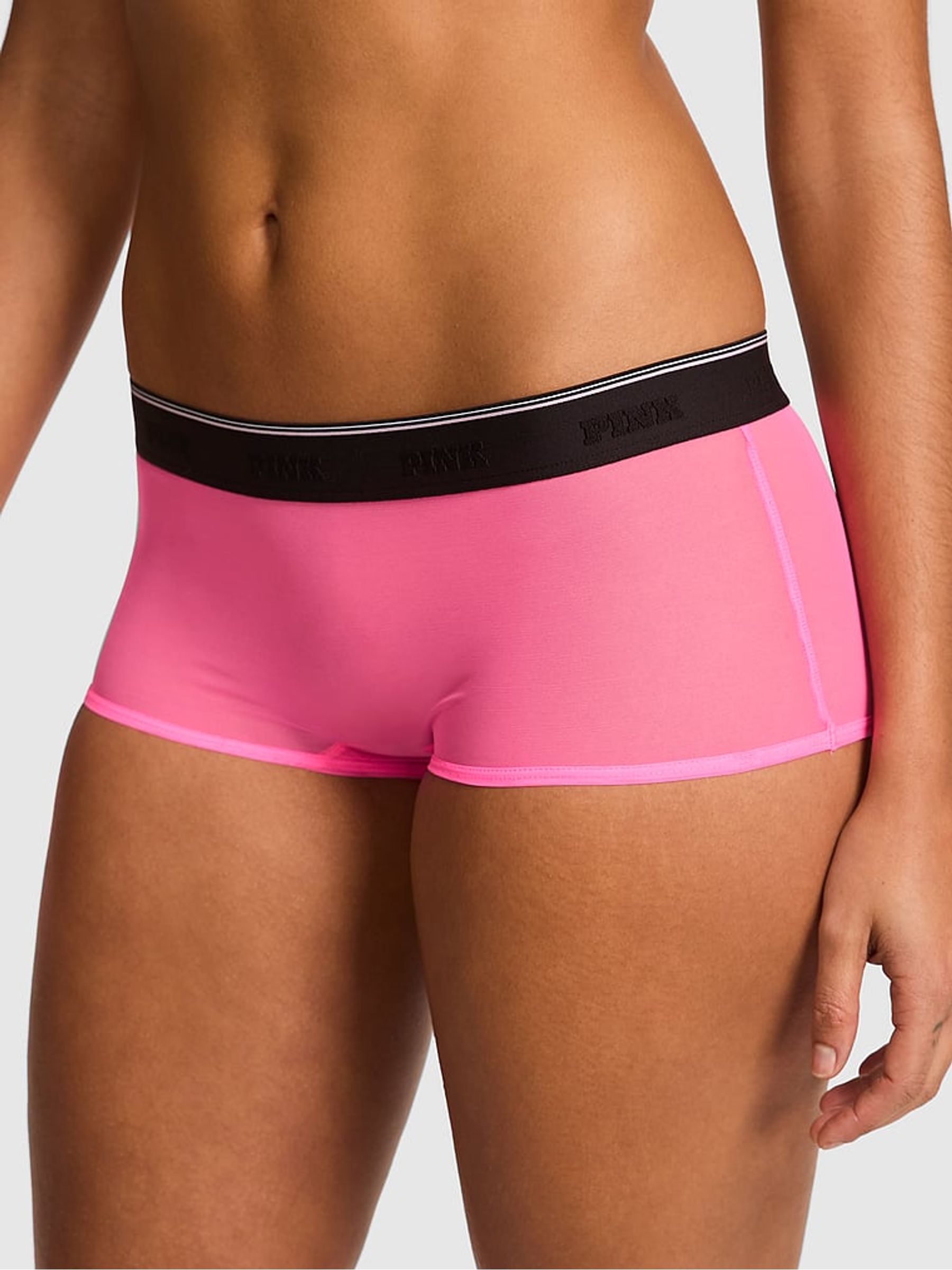 Radiant Rose Pink Short Logo Mesh Knickers - Image 1 of 3