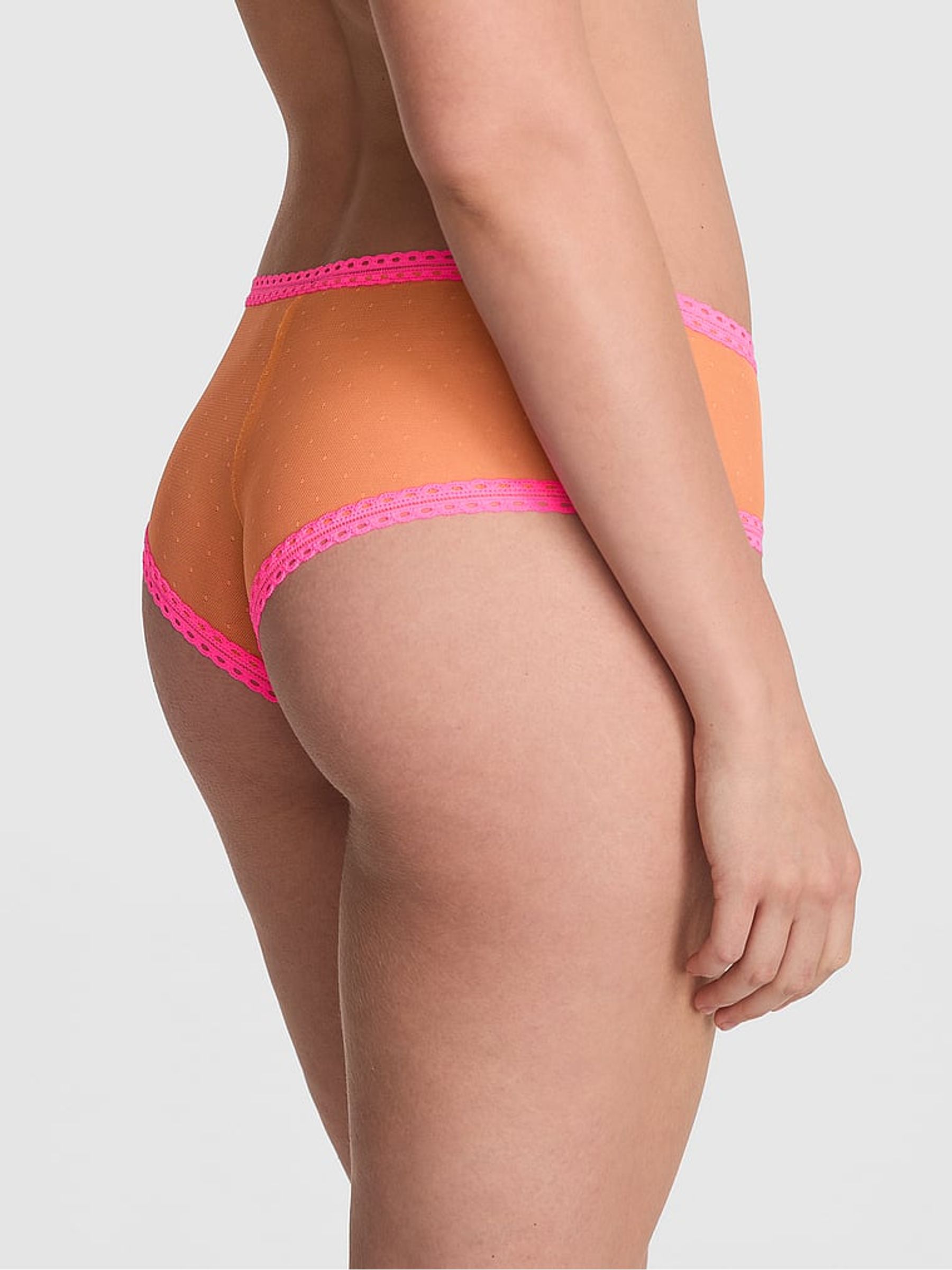 Vitamin C Orange Cheeky Lace Trim Knickers - Image 2 of 2