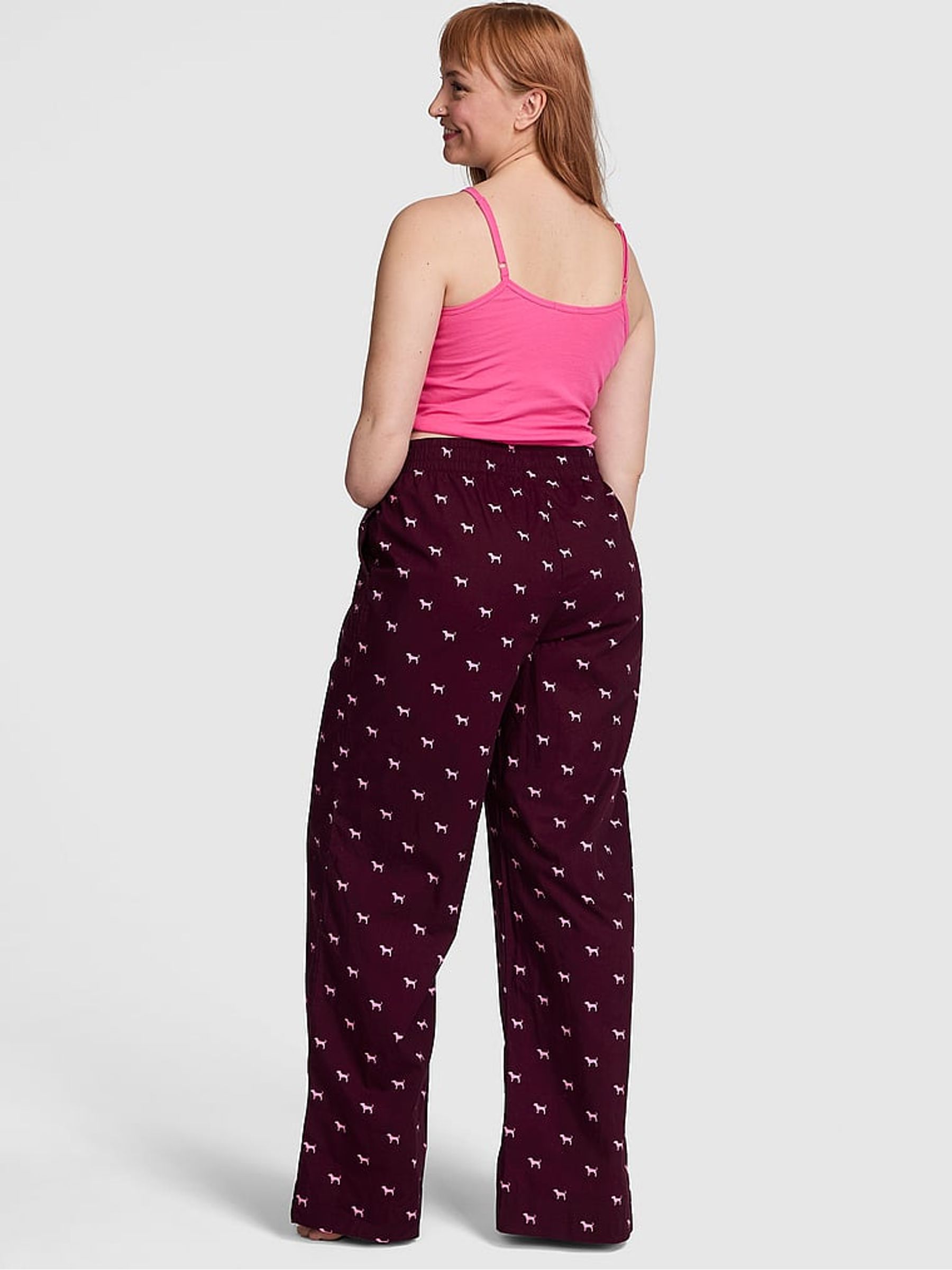 Purple Rose Dog Print Boyfriend Pyjama Bottoms - Image 2 of 2