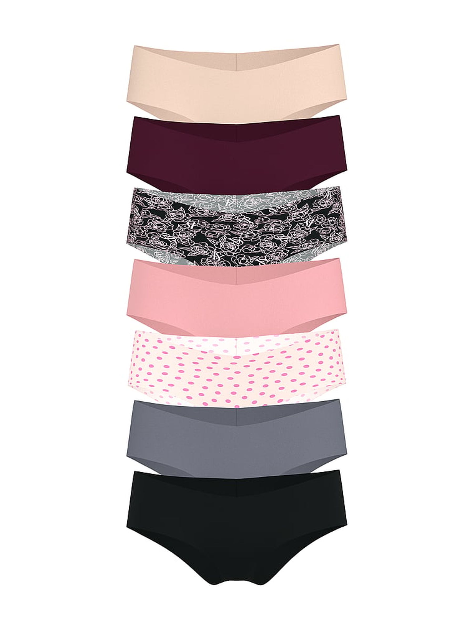 Nude/White/Pink/Grey/Black Cheeky 7 Pack Knickers - Image 1 of 2