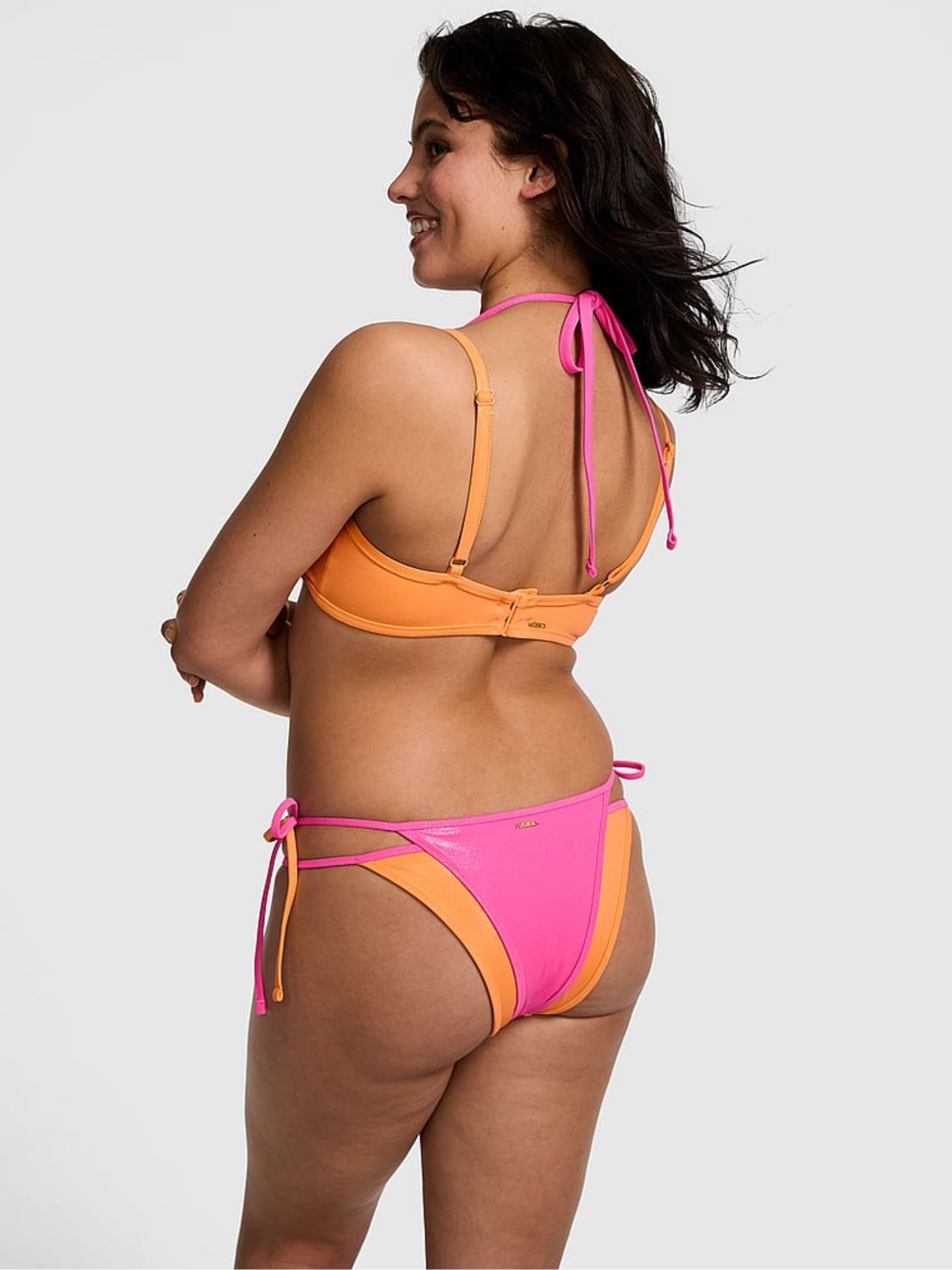 Vitamin C Orange and Pink Double Layer Bikini Bottom - Image 2 of 3
