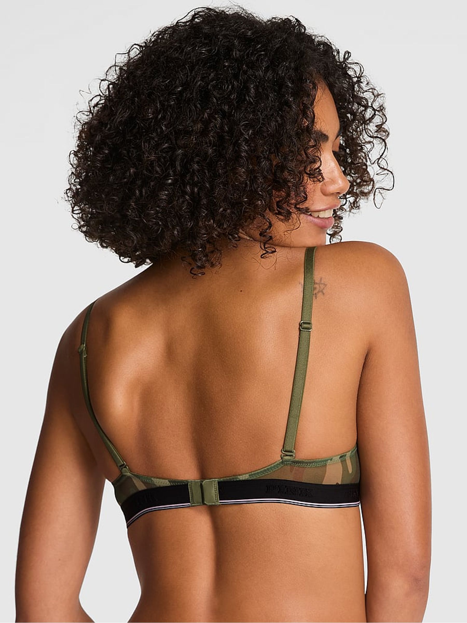 Olive Green Super Push Up Mesh Bra - Image 2 of 3