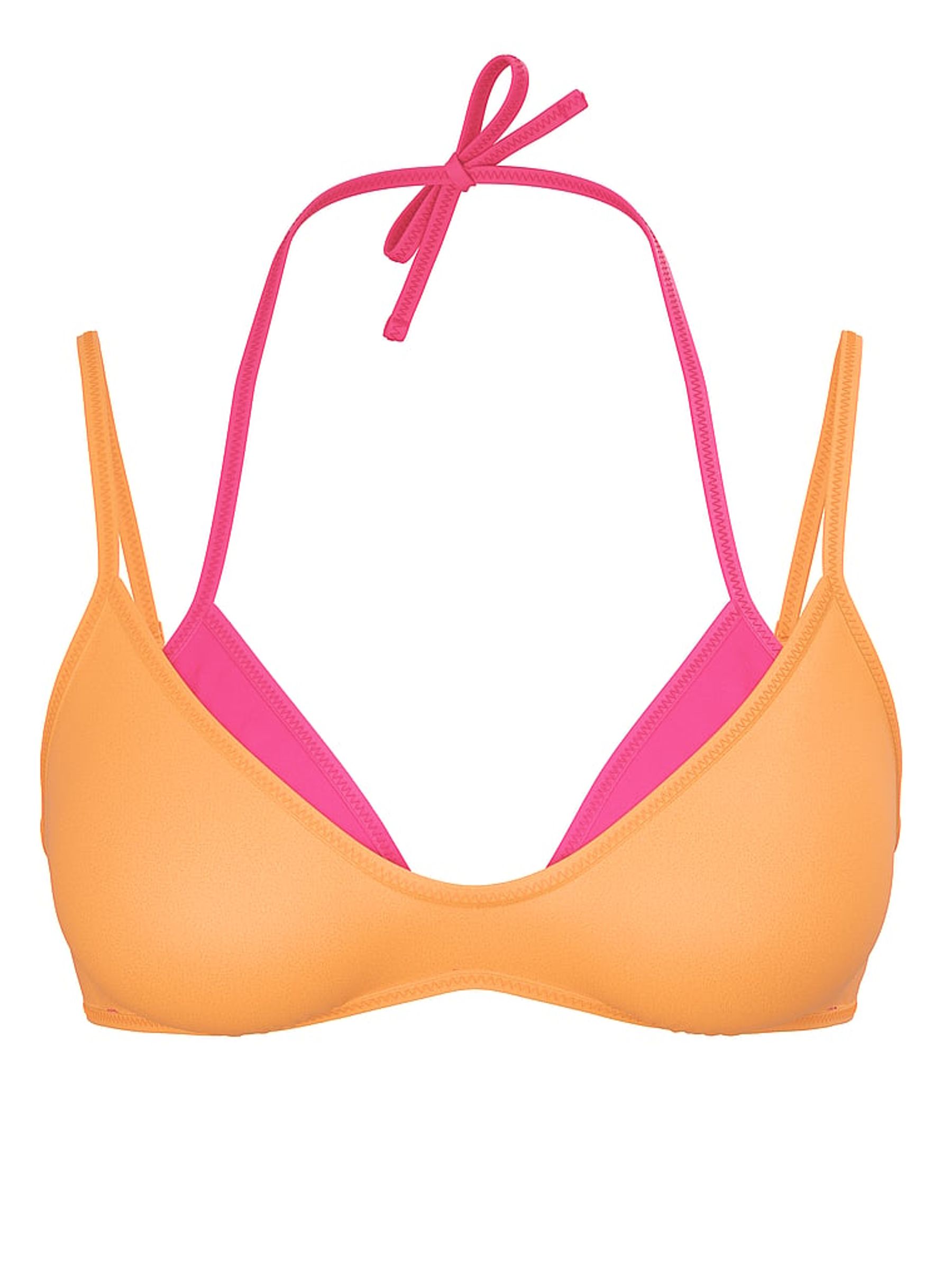 Vitamin C Orange and Pink Cheeky Double Layer Bikini Top - Image 3 of 3
