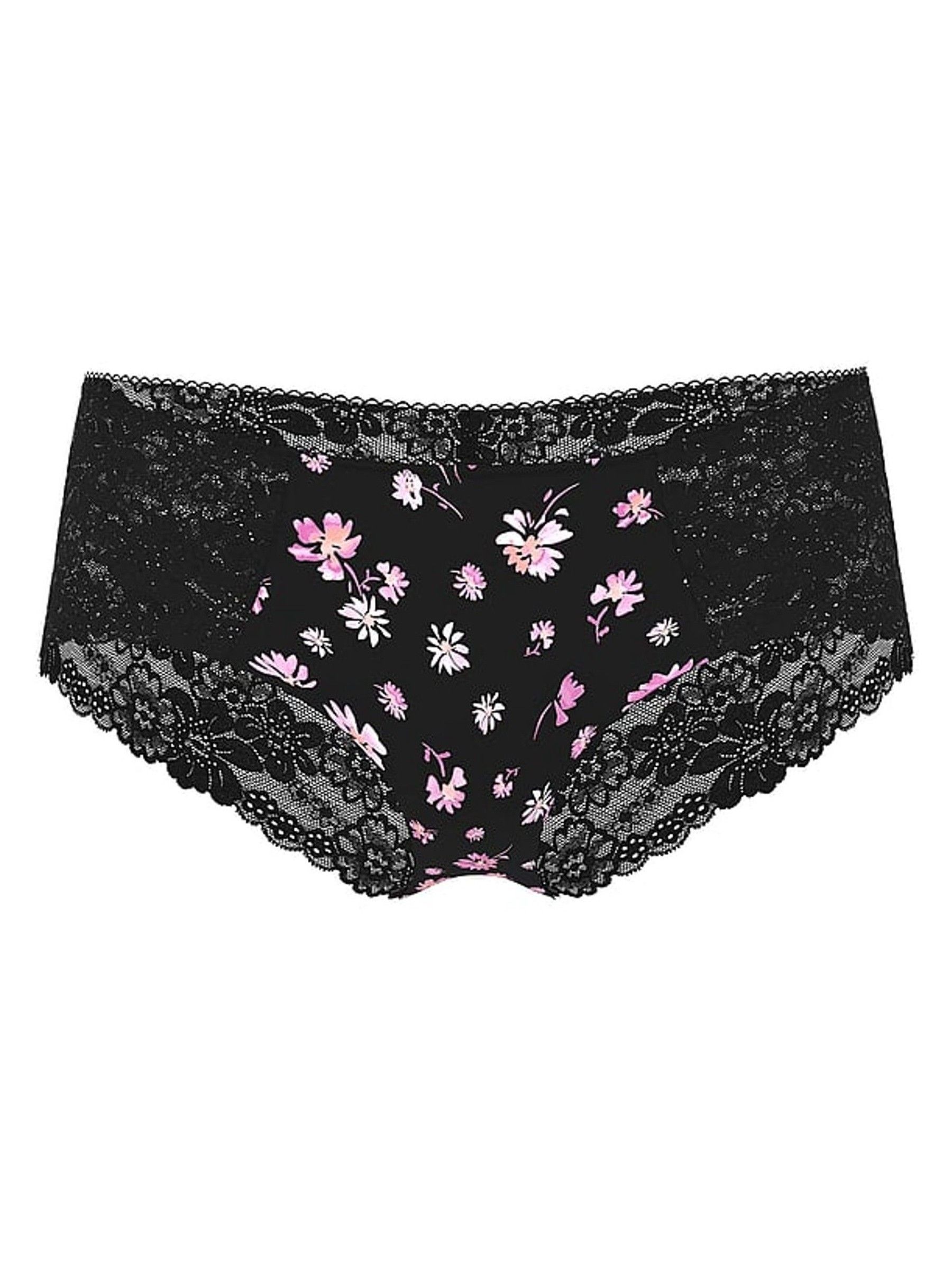 Black Floral Lace Hipster Knickers - Image 3 of 3