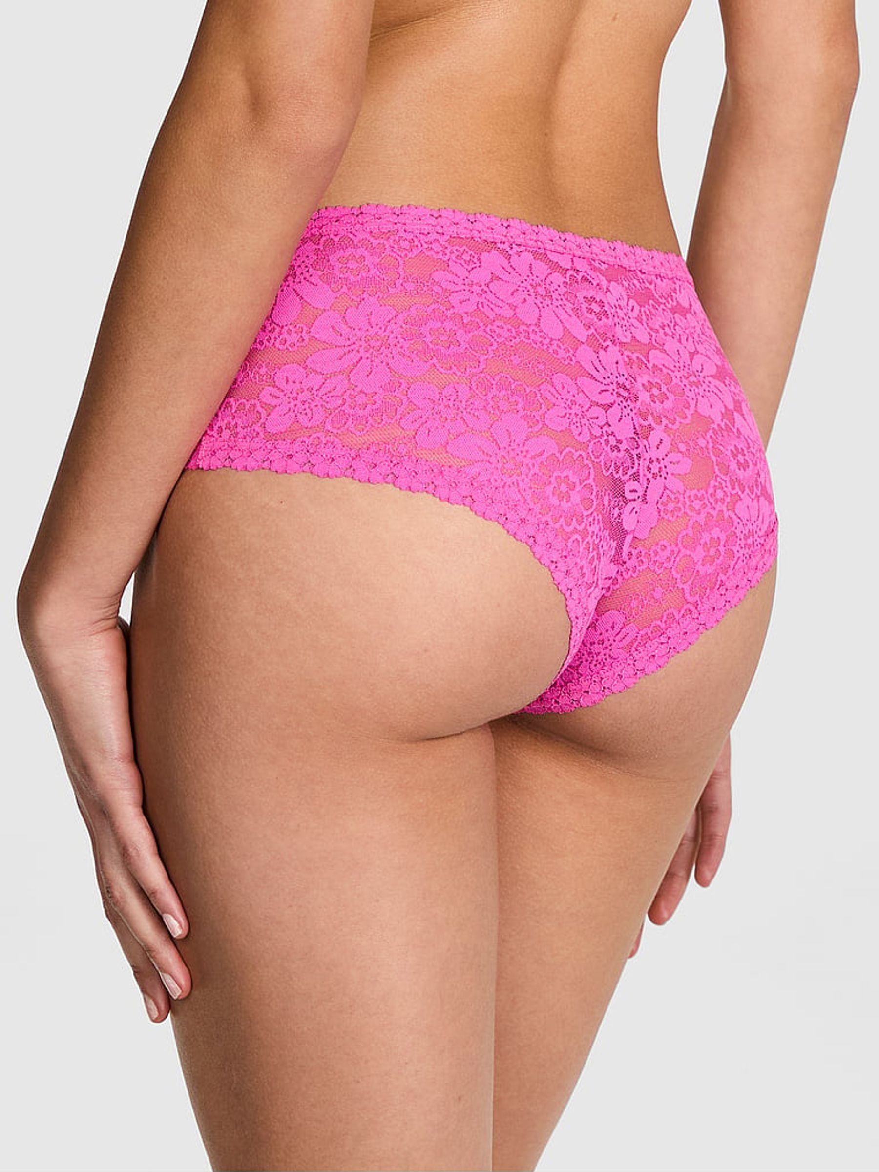 Pink Gossip Double Strap Cheeky Floral Lace Knickers - Image 2 of 2