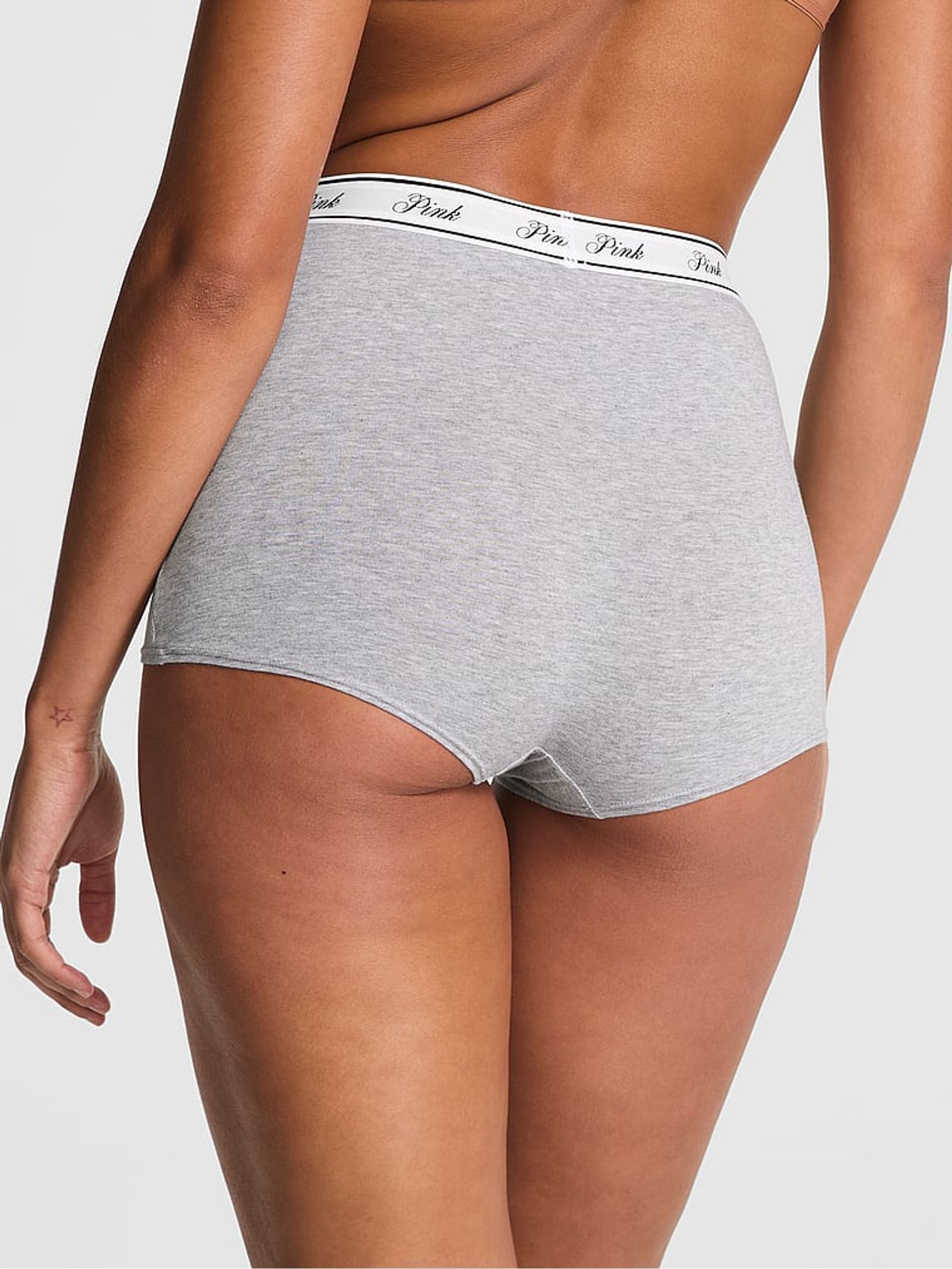 Grey Heather High Waist Cotton Logo Knickers - Image 2 of 2