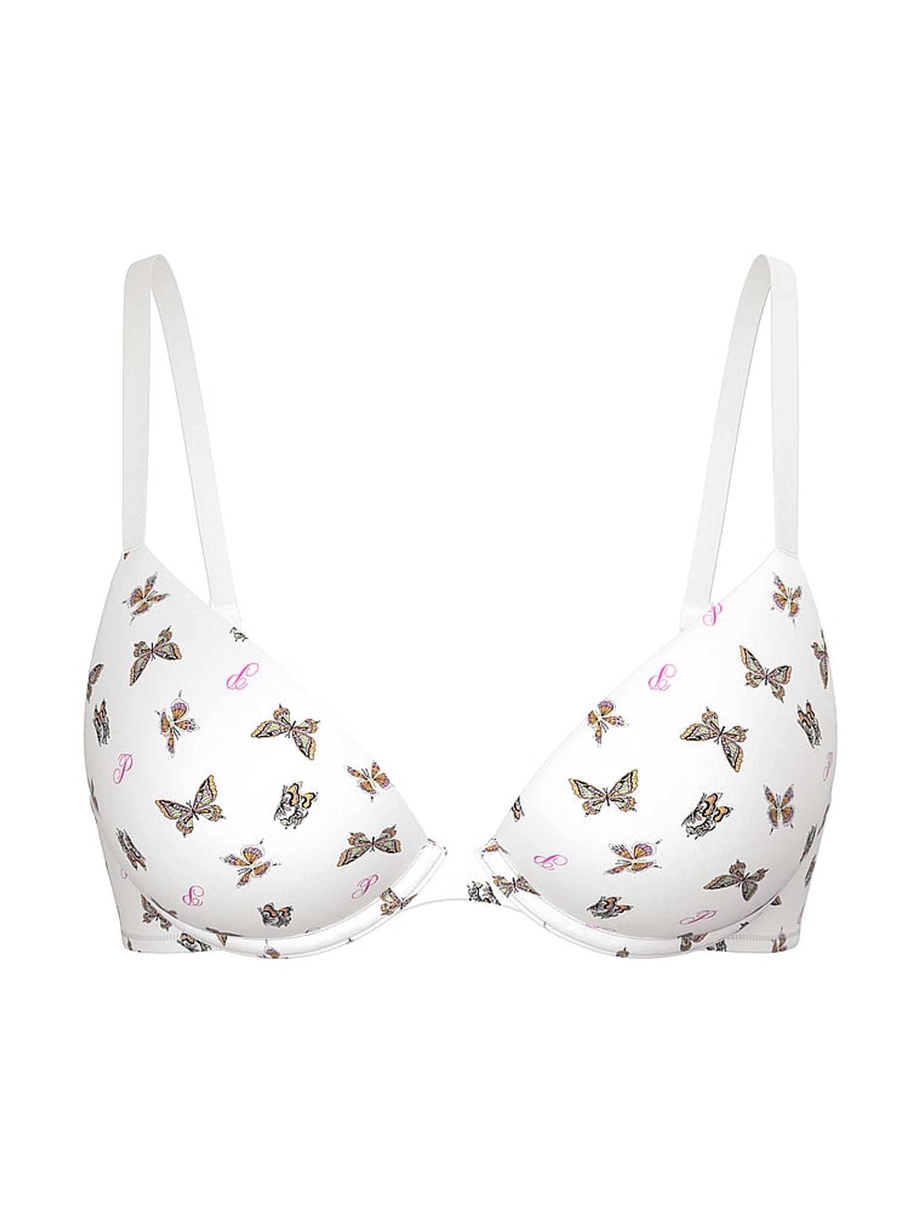 White Butterfly Print Super Push Up Super Push Up Bra - Image 3 of 4