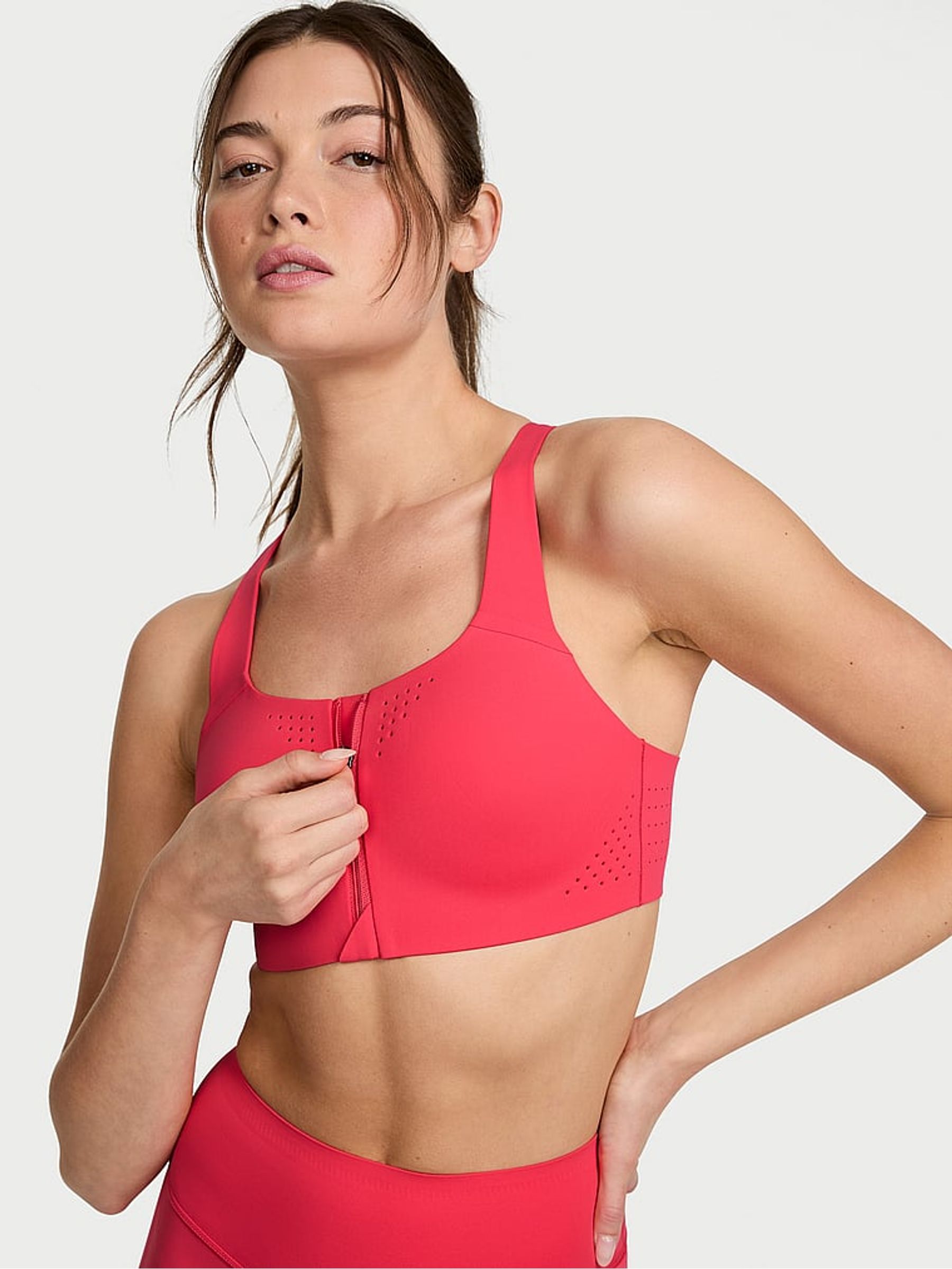 Pink Island Front Close Featherweight Max High Support Sports Bra - Image 1 of 3