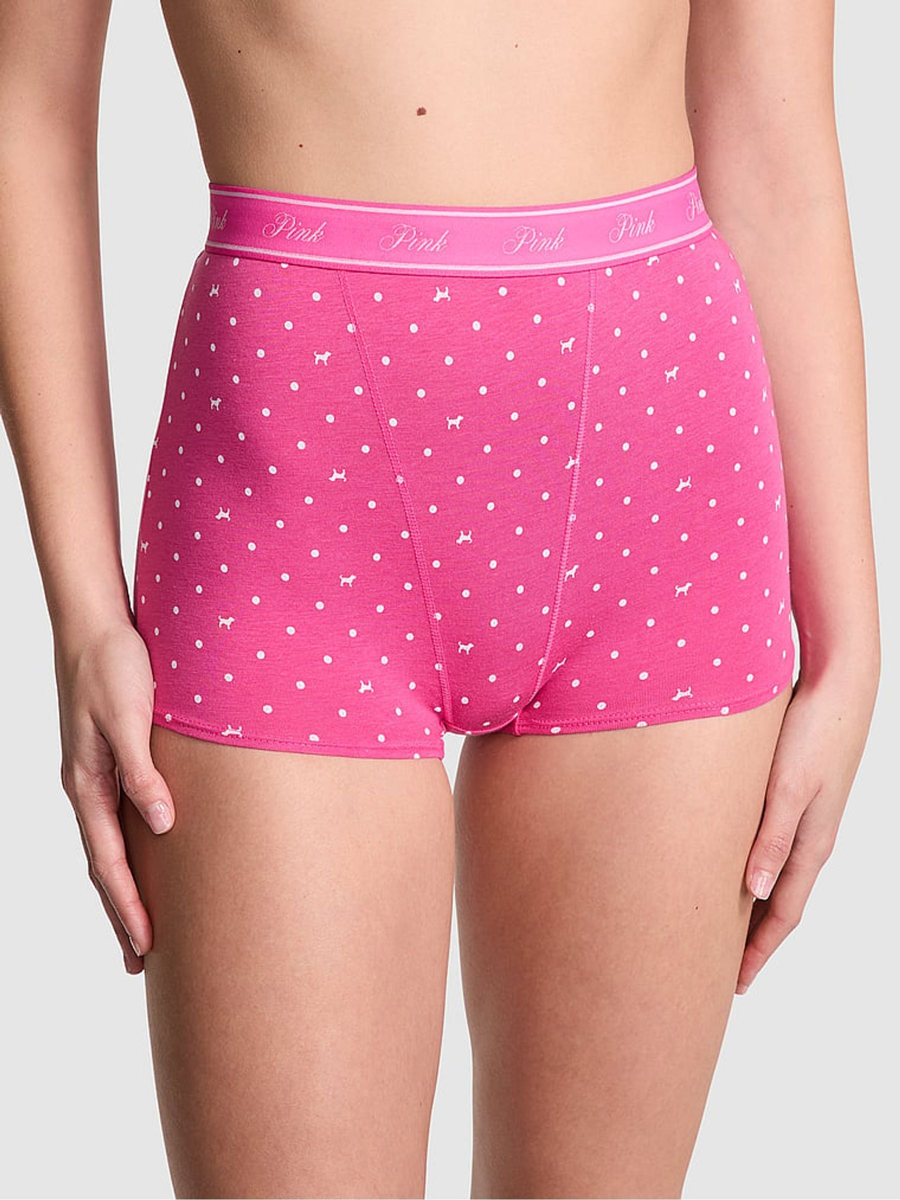 Pink Gossip Dot Short Cotton Logo Knickers - Image 1 of 3