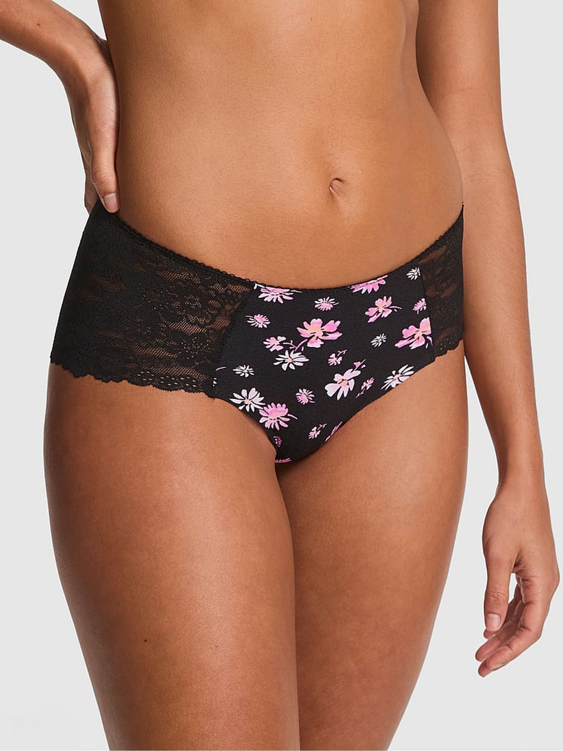 Black Floral Cheeky Knickers - Image 1 of 3