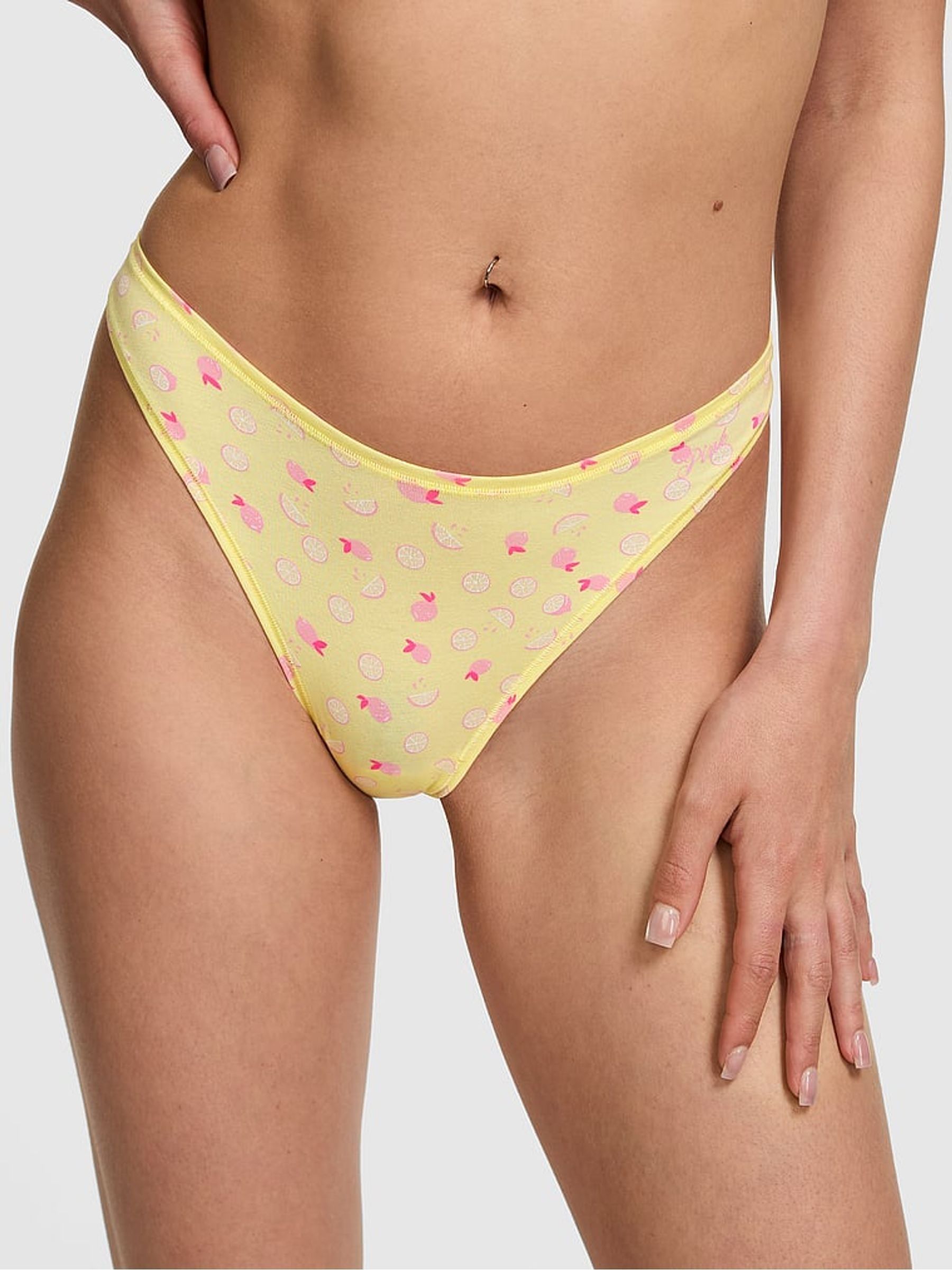 Mellow Yellow Fruit Thong Cotton Knickers - Image 1 of 2