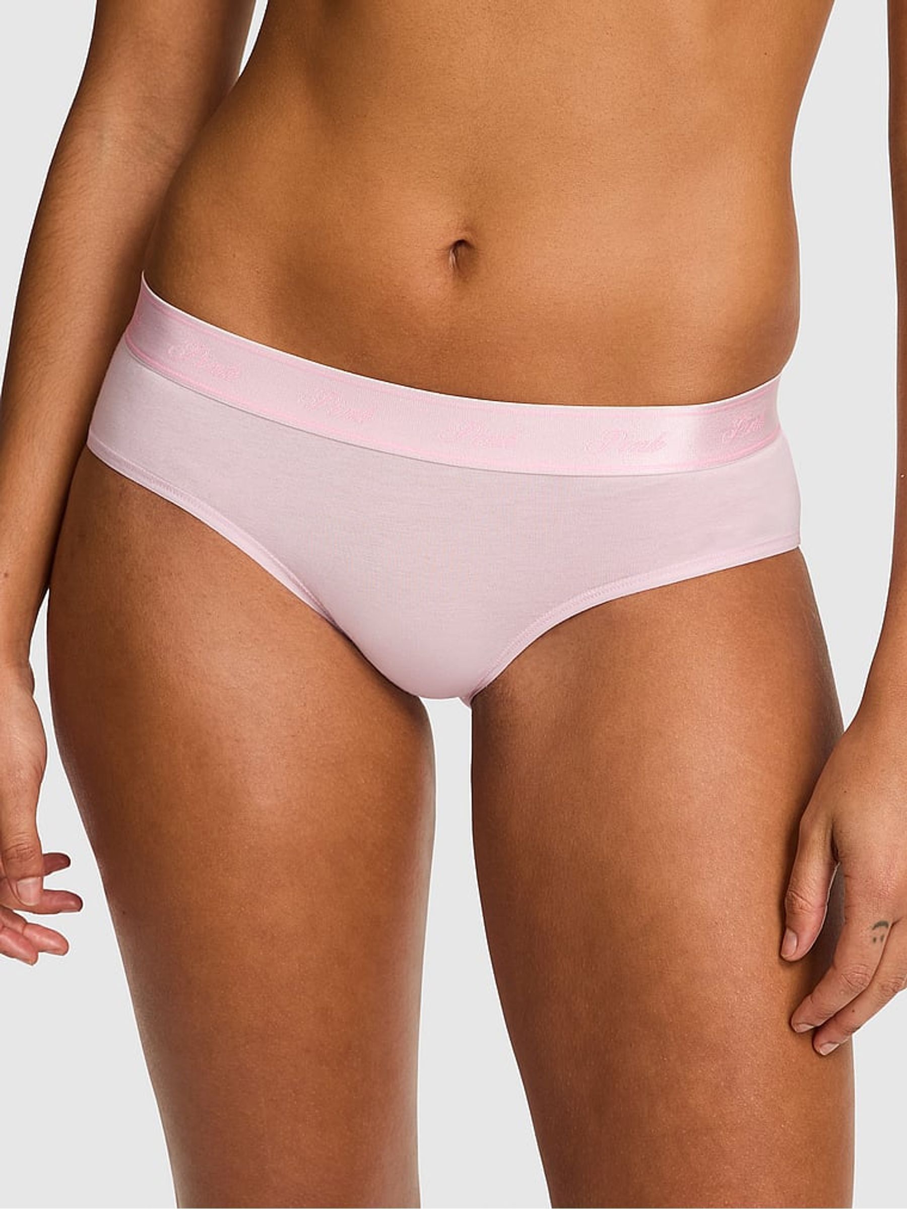 Pink Tulip Hipster Cotton Logo Knickers - Image 1 of 2