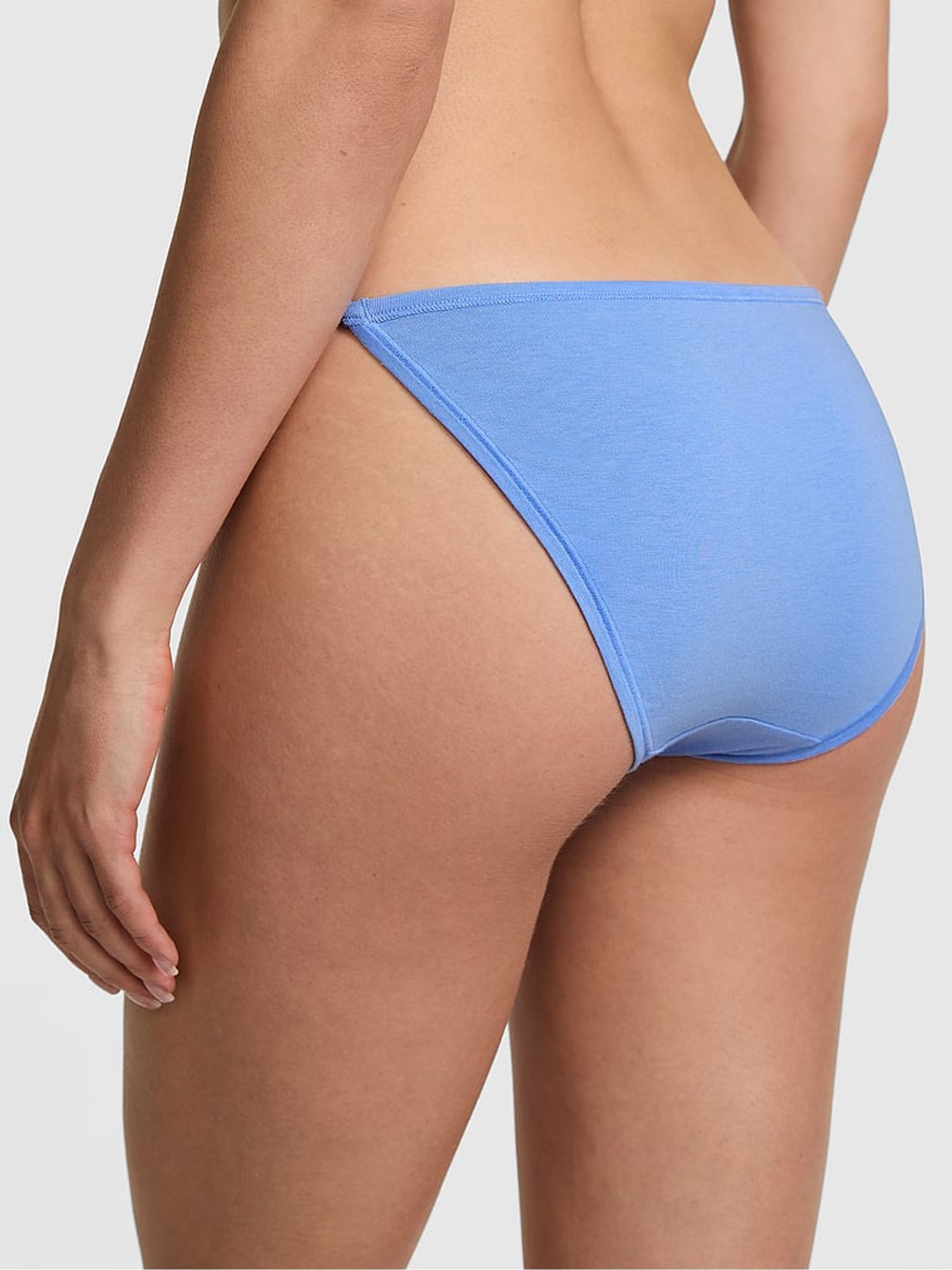 Seascape Blue Cotton String Bikini Knickers - Image 2 of 2