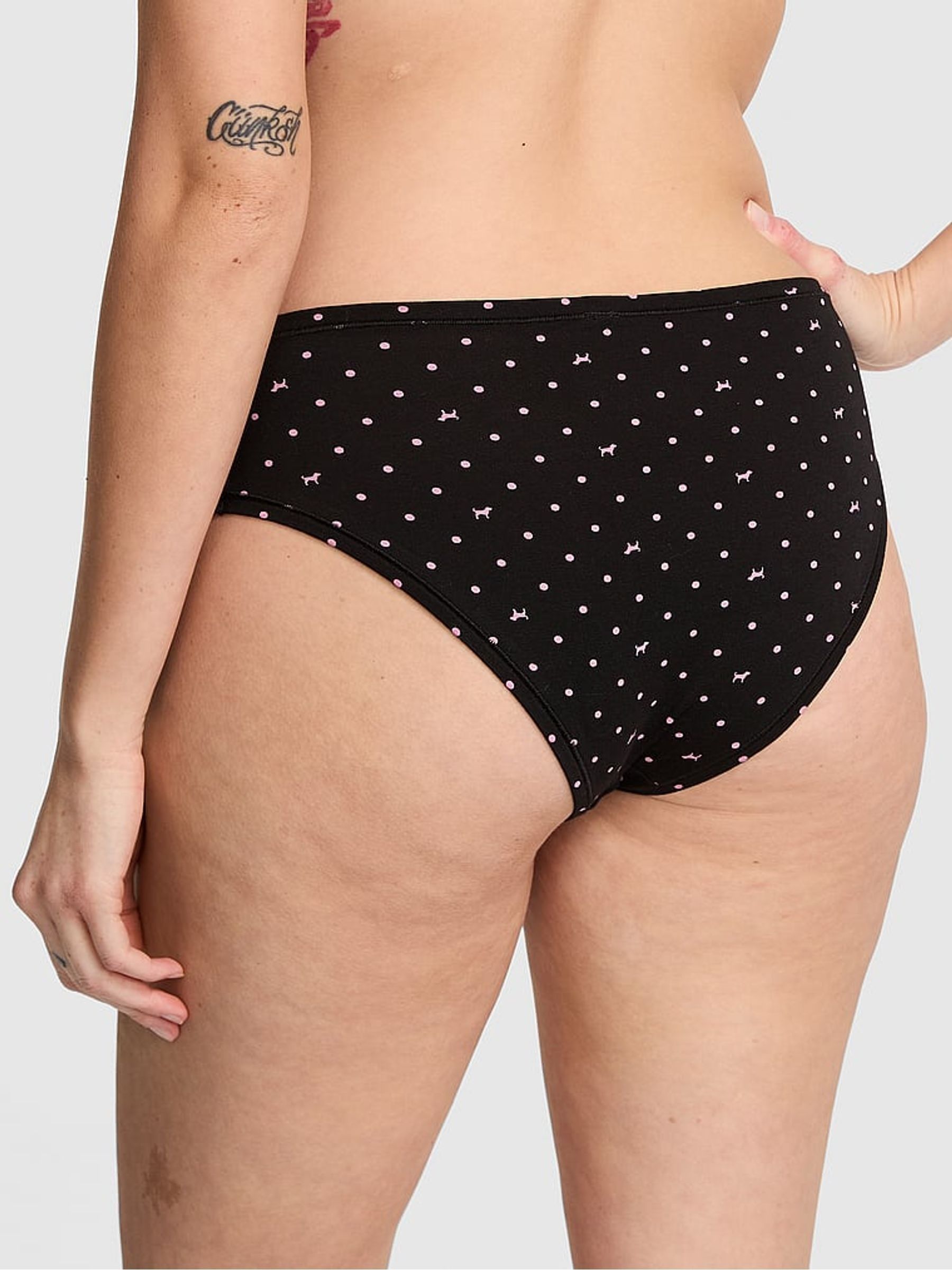 Black Dog Print Cheeky Cotton Knickers - Image 2 of 3