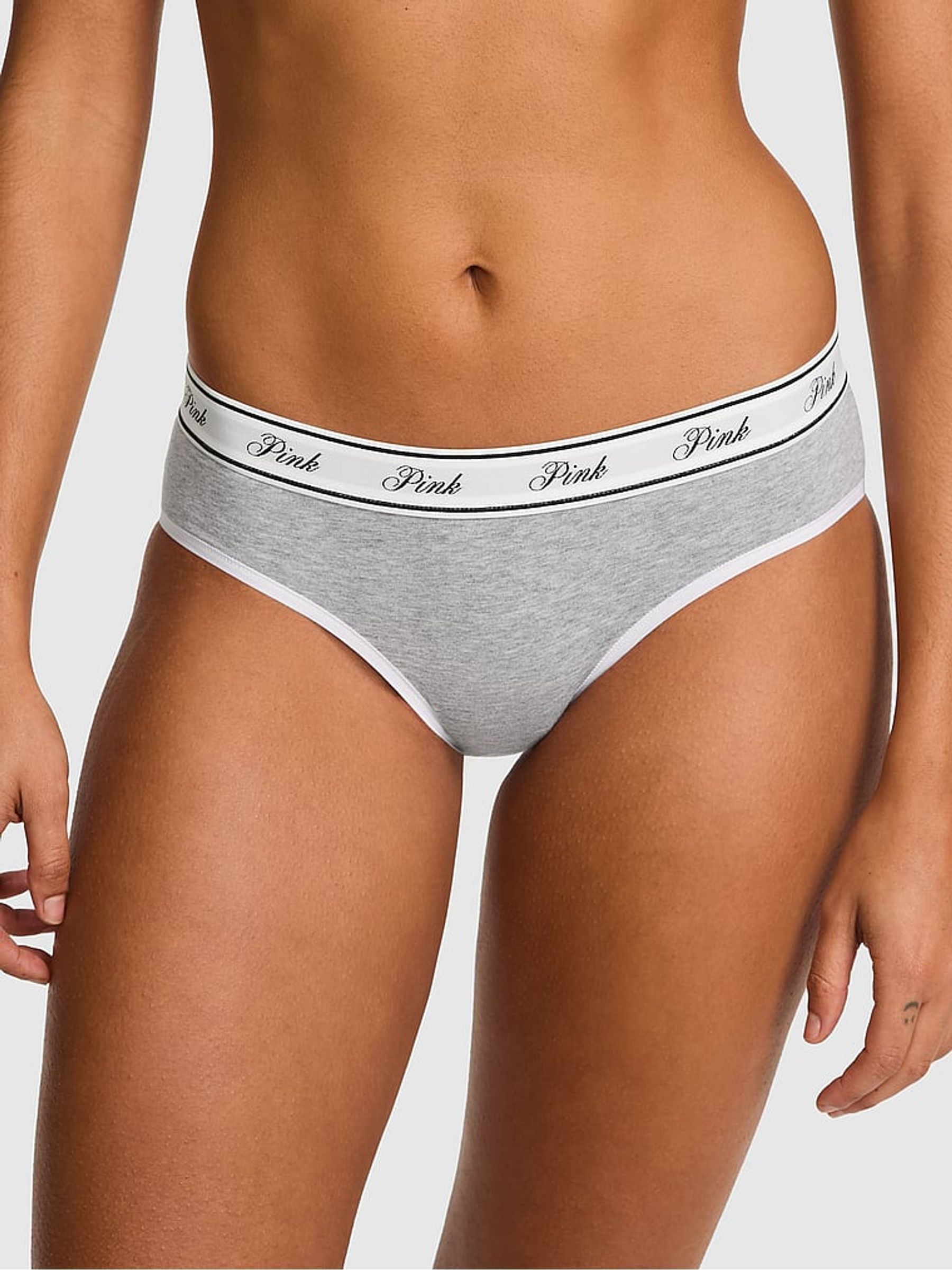 Medium Heather Grey Hipster Cotton Logo Knickers - Image 1 of 2
