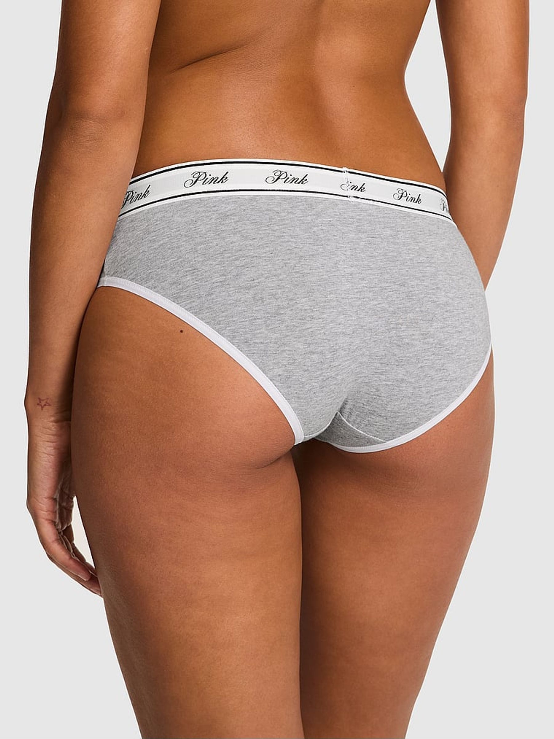 Medium Heather Grey Hipster Cotton Logo Knickers - Image 2 of 2