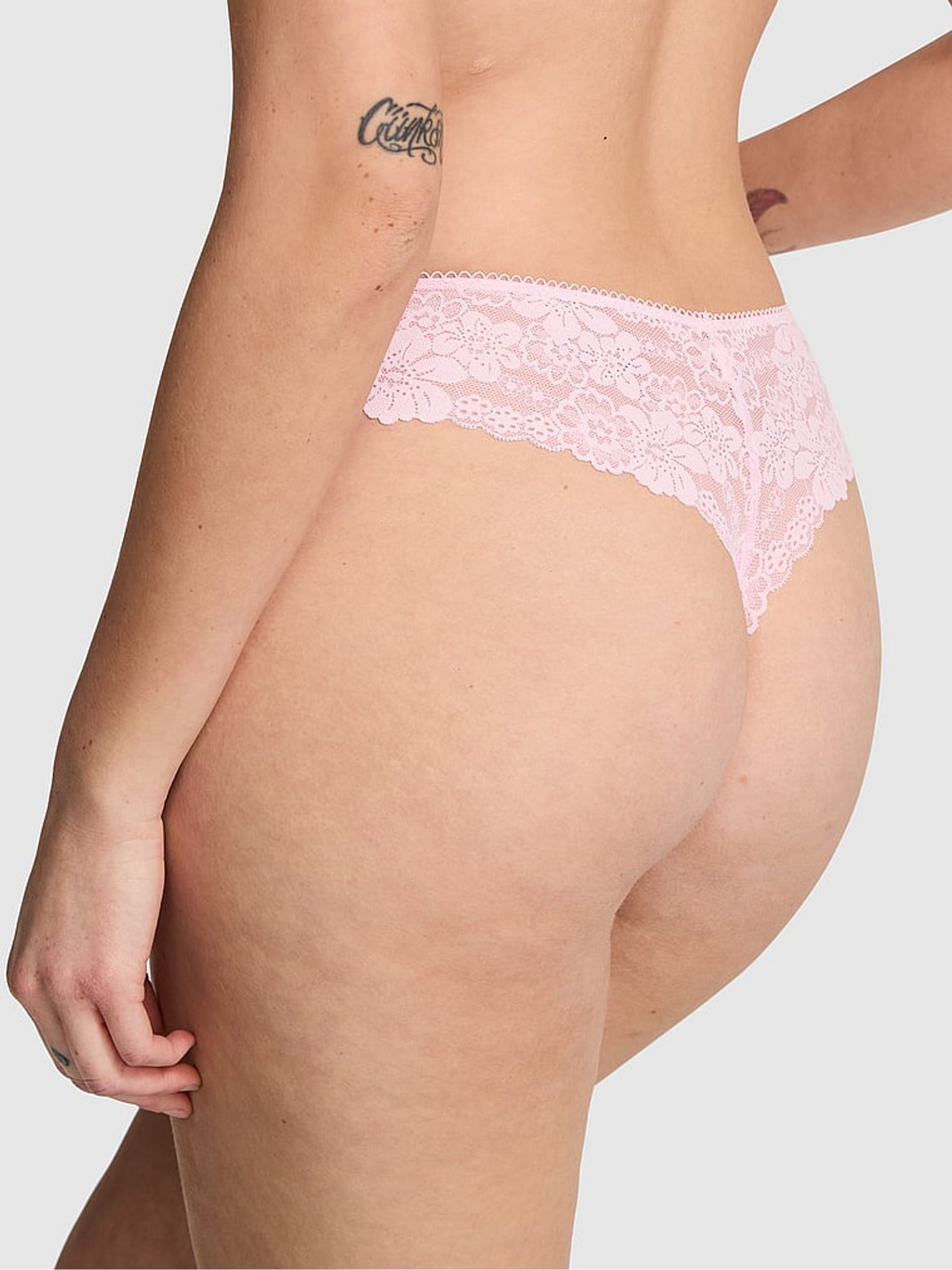 Pink Tulip Lace Thong Knickers - Image 2 of 3
