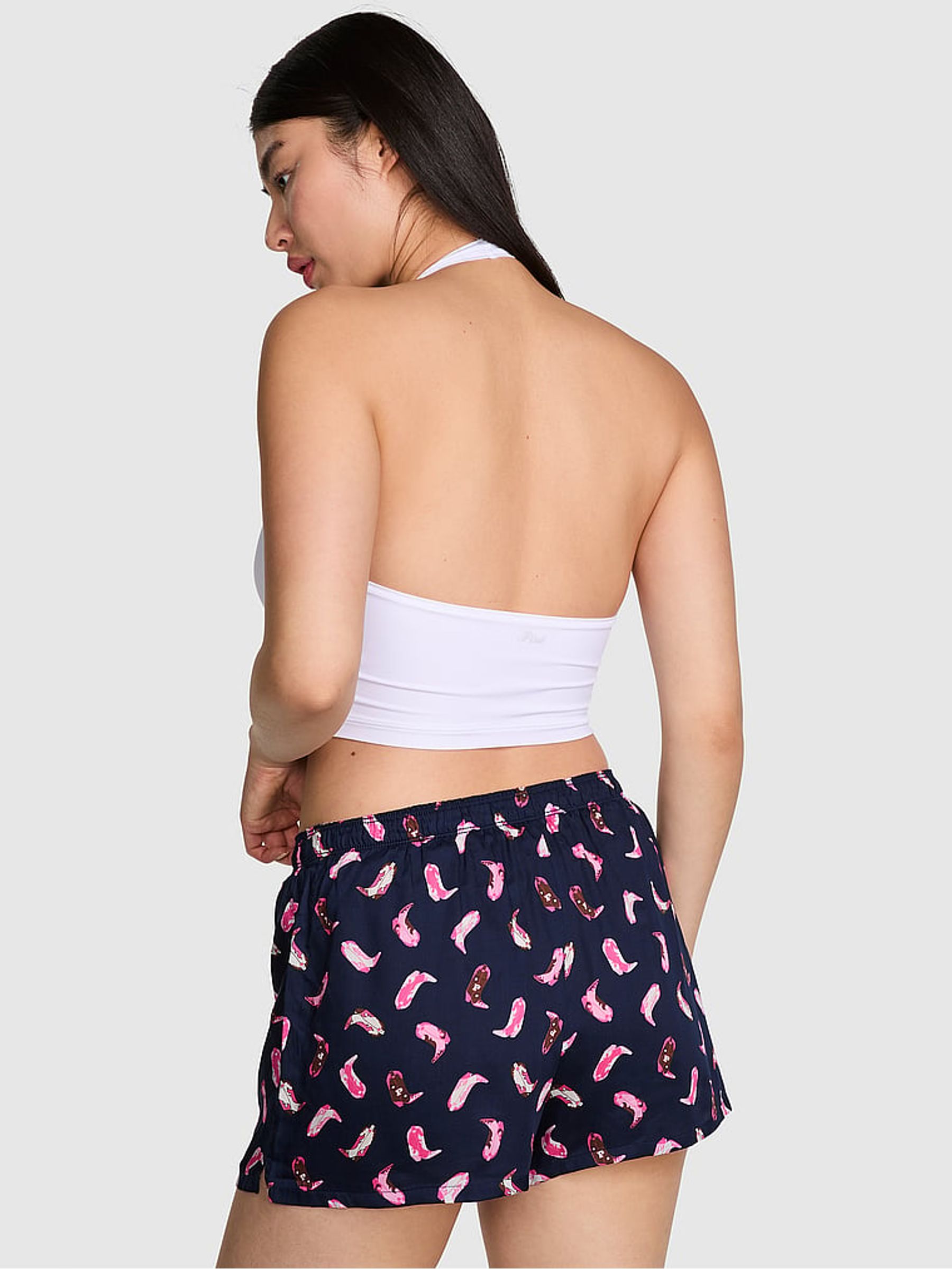 Navy Blue Cowgirl Boots Short Pyjama Bottoms - Image 2 of 2