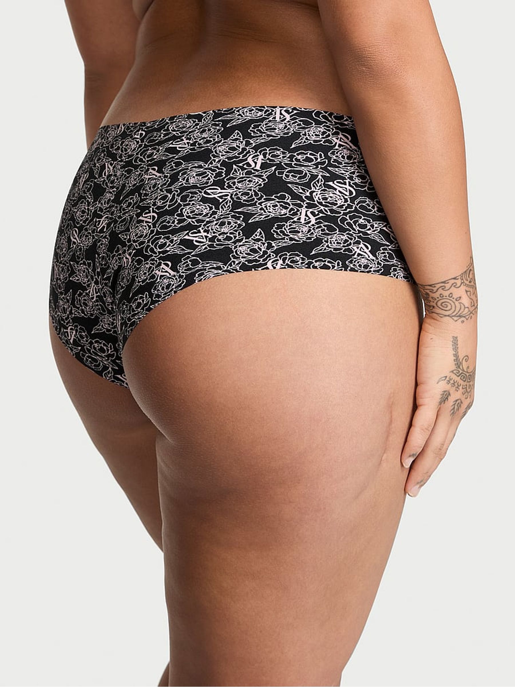 Black Sketch Floral Cheeky Knickers - Image 2 of 3