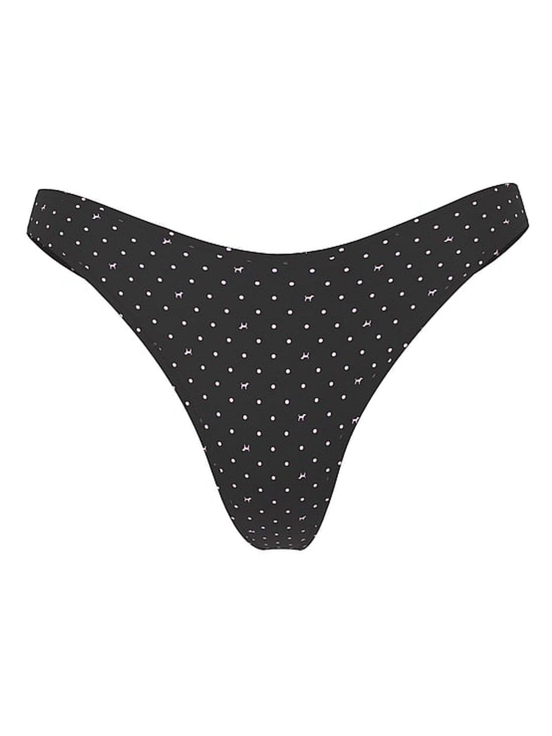 Black Dog Print Thong Cotton Knickers - Image 3 of 3