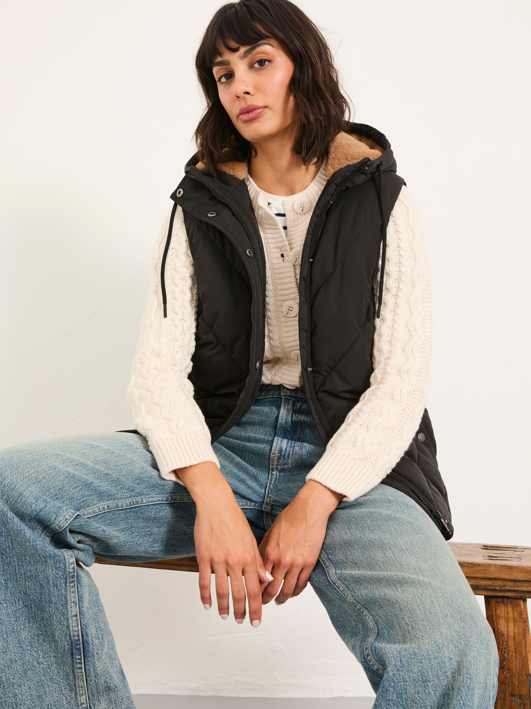 Gem Black Gilet | FatFace USA