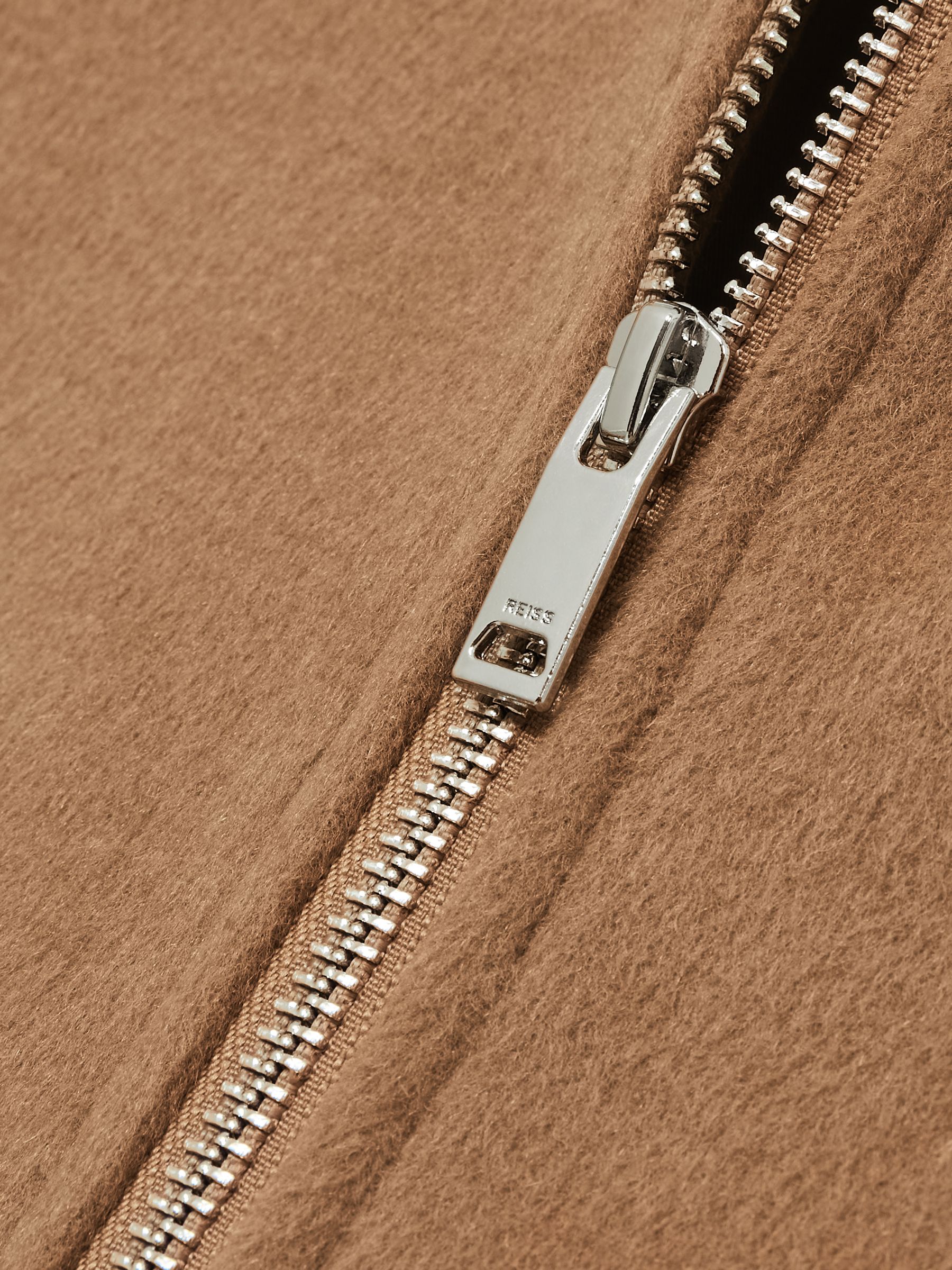 Brushed Wool-Blend Bomber Jacket in Camel - Image 6 of 6
