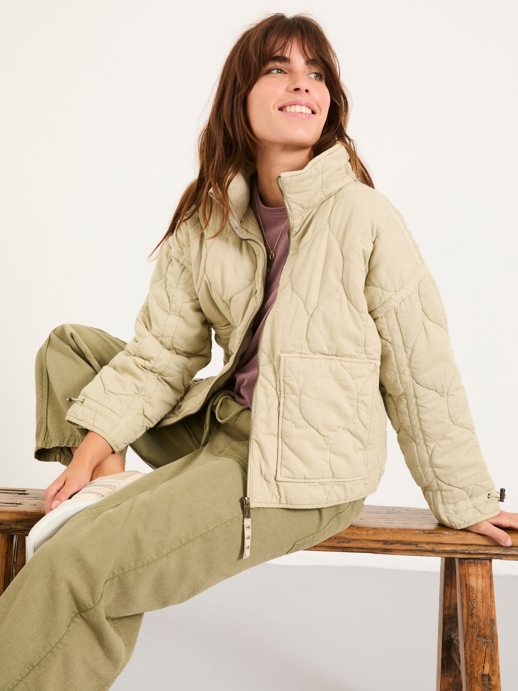 Maja Light Green Quilted Jacket - Image 4 of 6