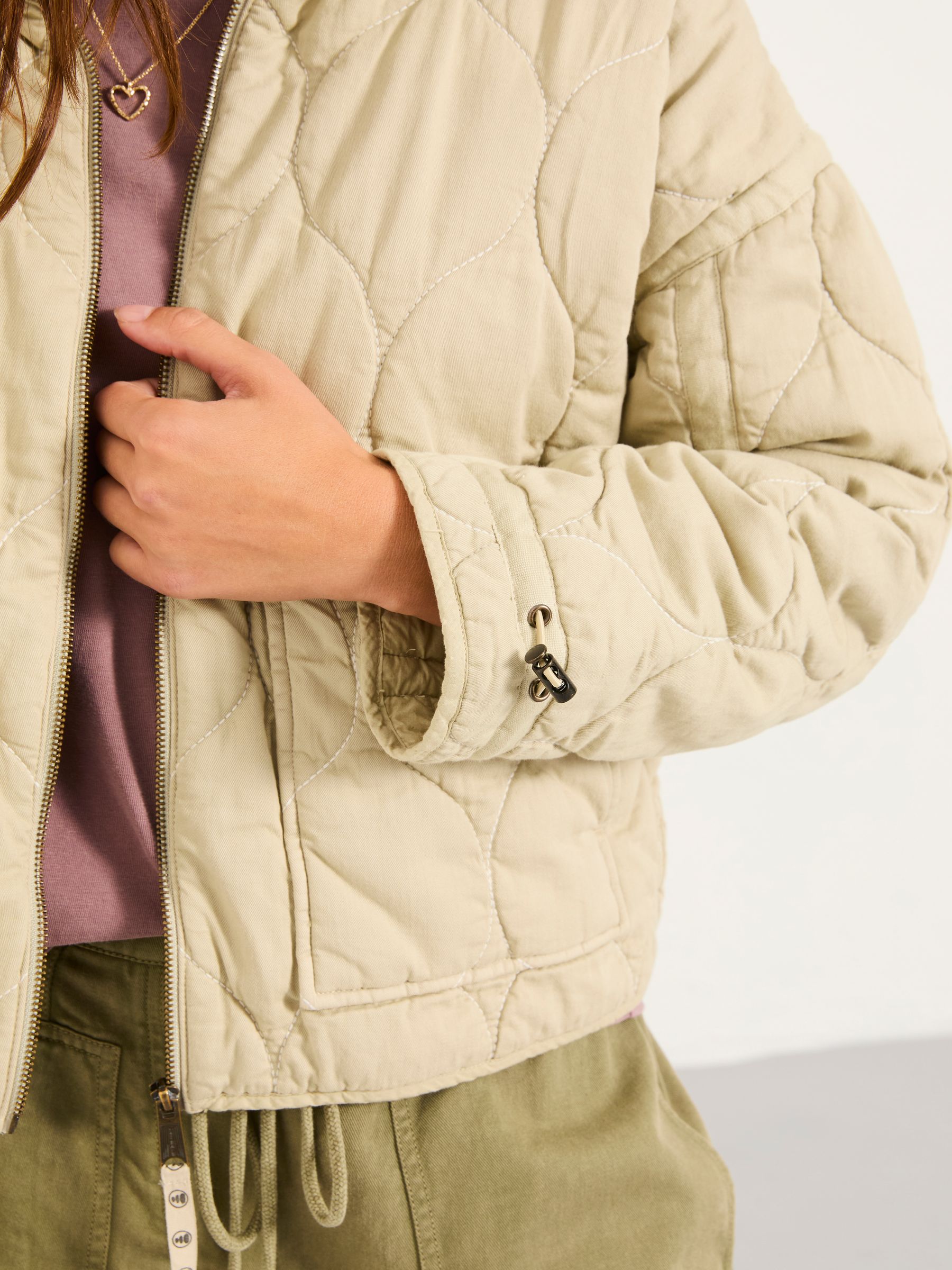 Maja Light Green Quilted Jacket - Image 5 of 6