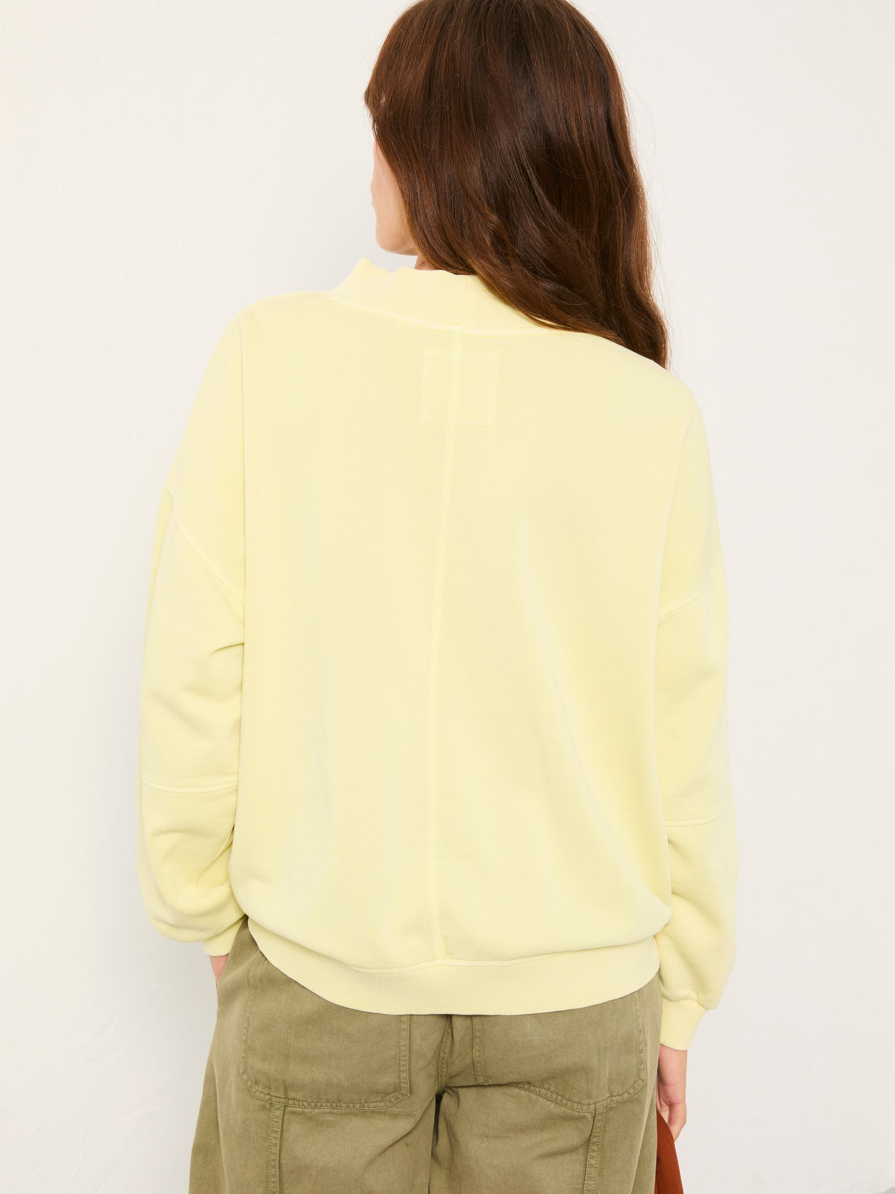 Lars Yellow Plain V Neck Sweat Top - Image 2 of 6