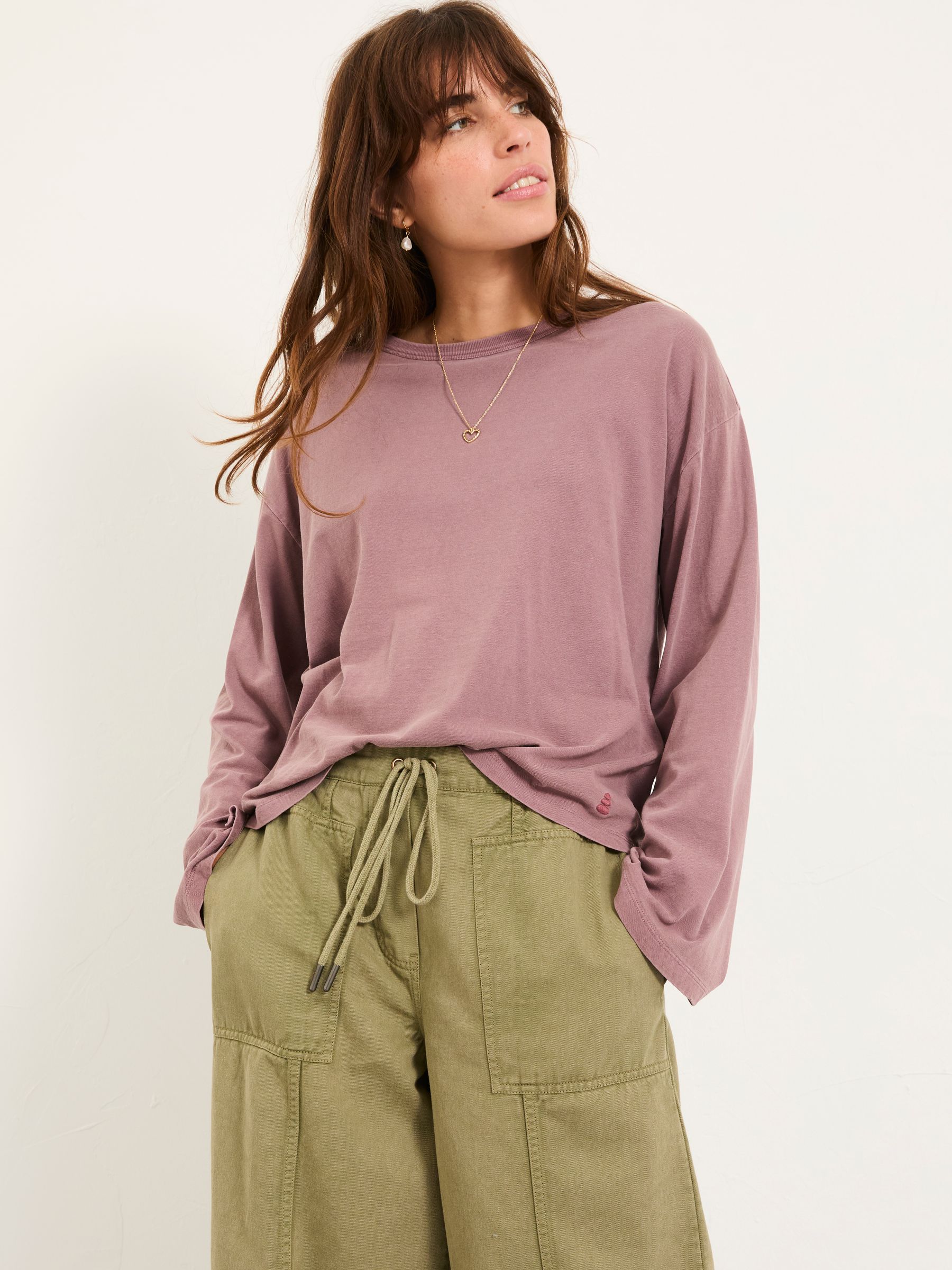 Frey Lilac Purple Long Sleeve Graphic T Shirt - Image 1 of 5