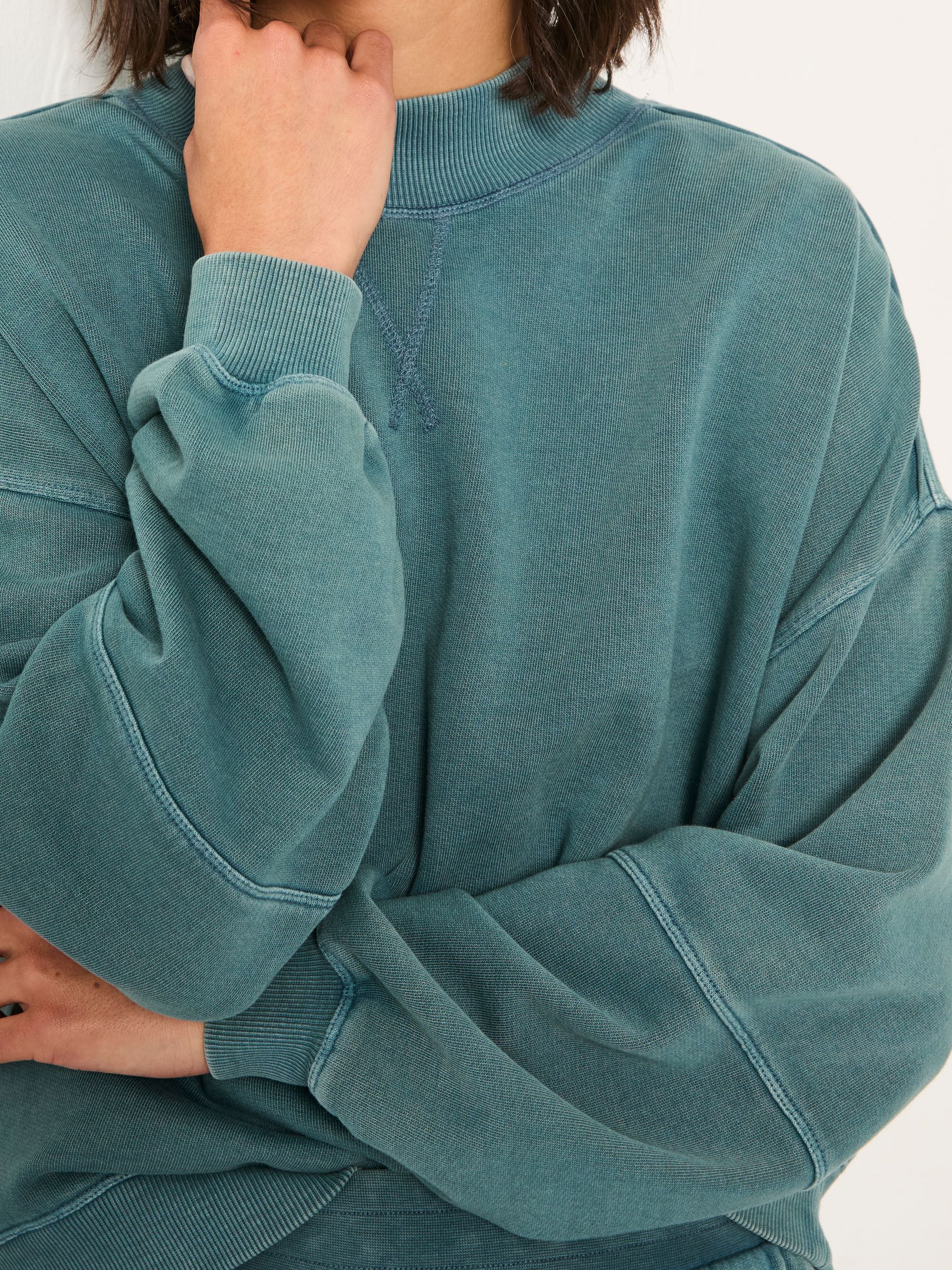 Jule Teal Blue Sweat Top - Image 3 of 5