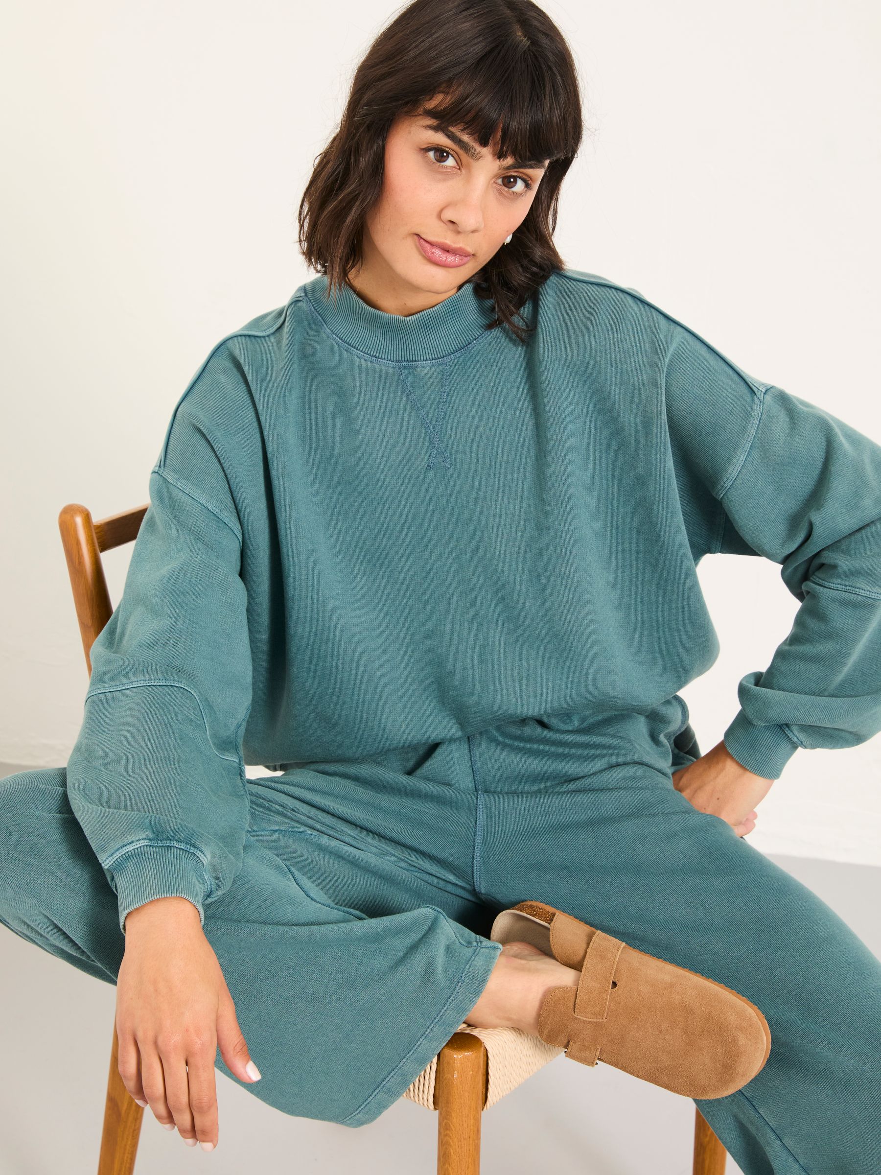 Jule Teal Blue Sweat Top - Image 4 of 5