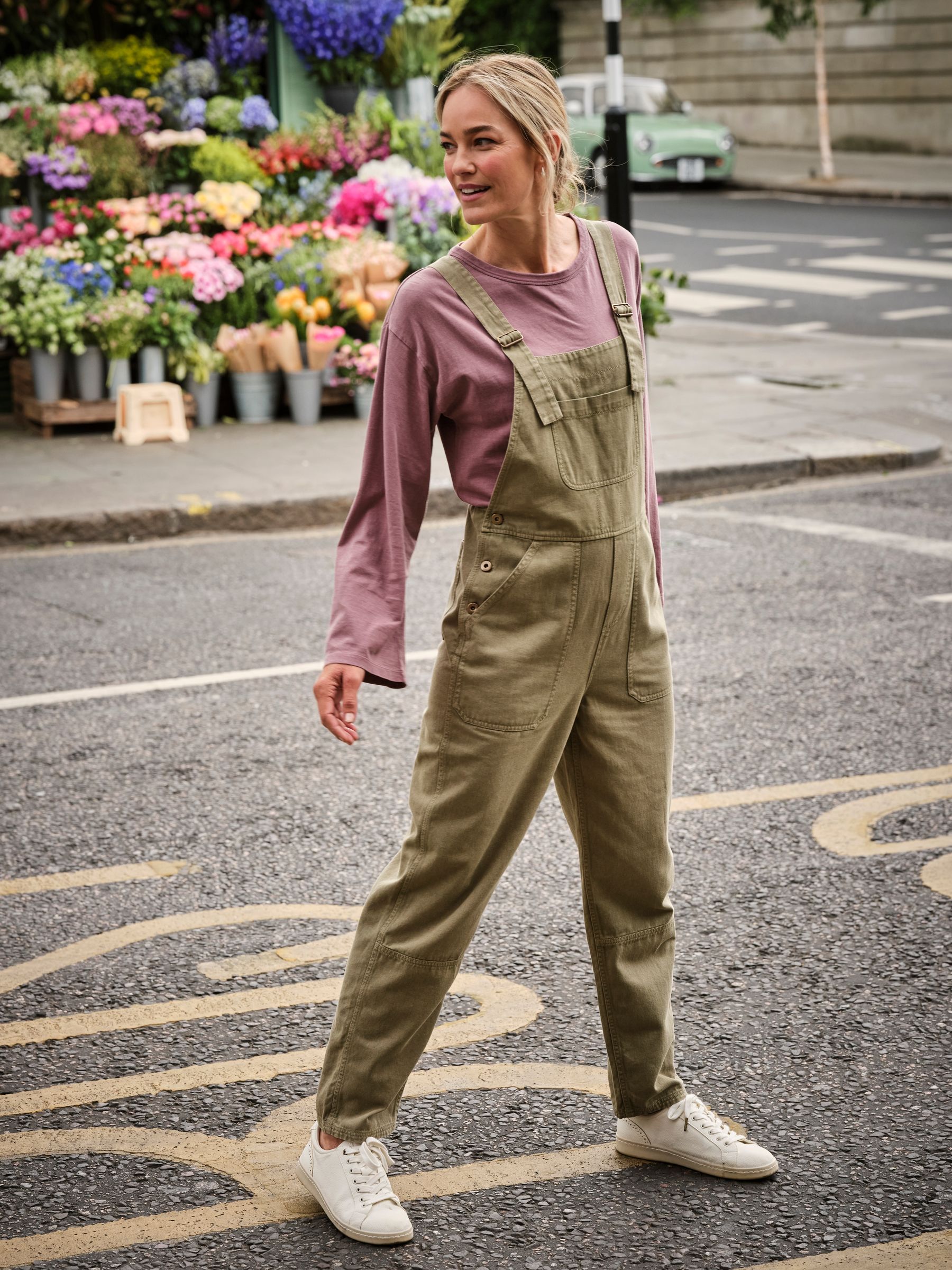 Freja Khaki Green Dungaree - Image 1 of 6