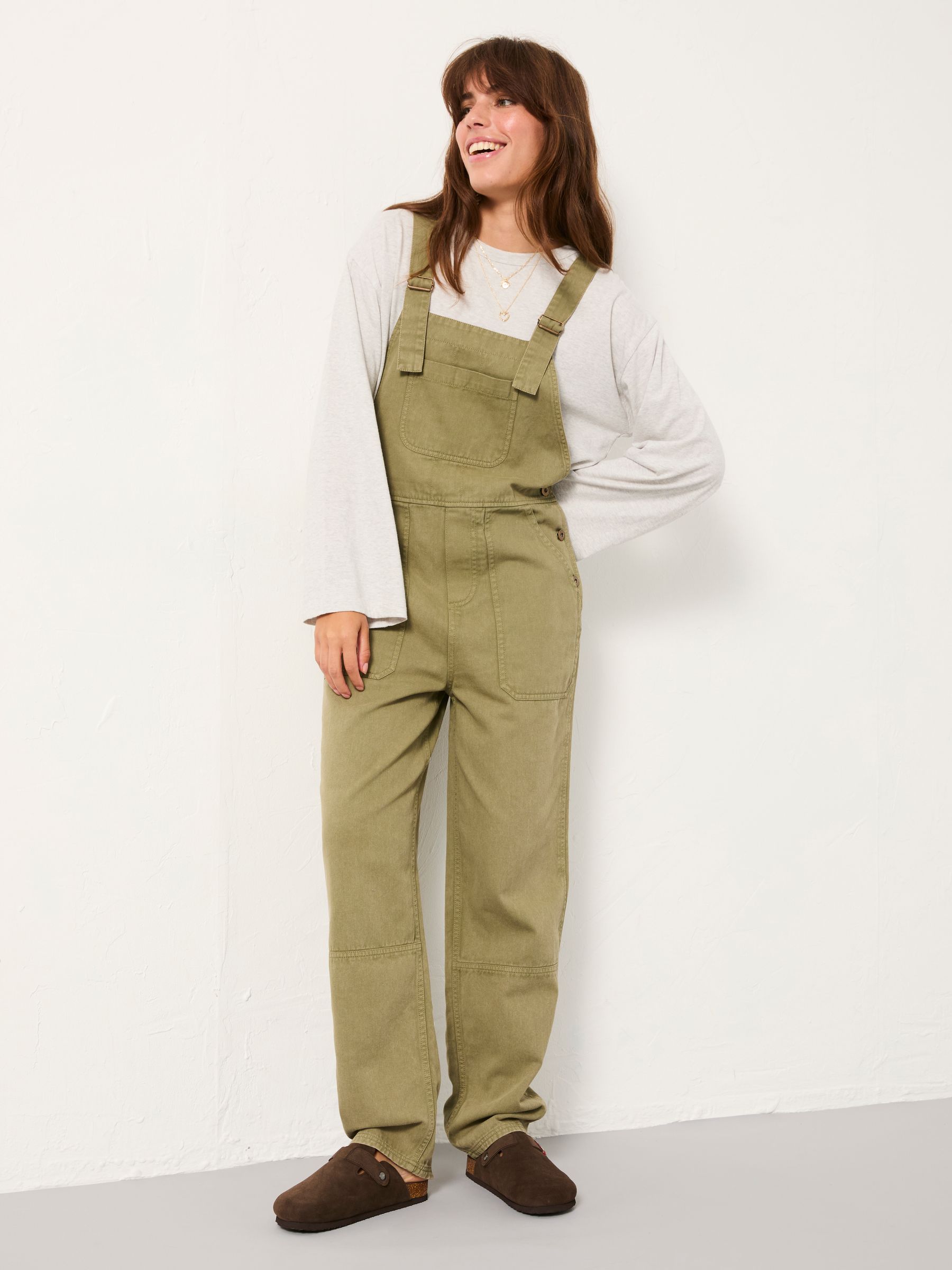 Freja Khaki Green Dungaree - Image 2 of 6
