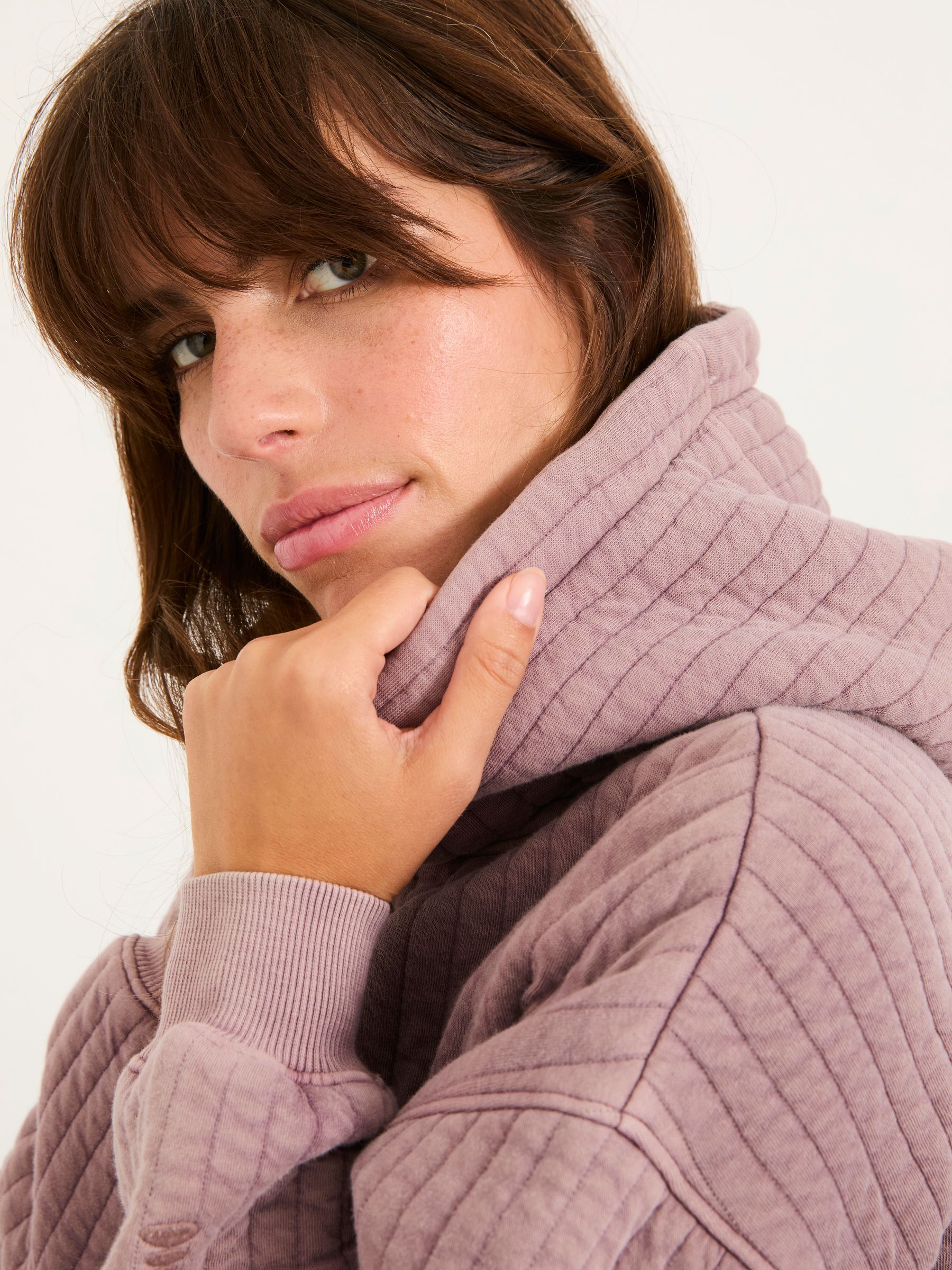 Elvy Lilac Purple Quilted Hoodie - Image 3 of 5