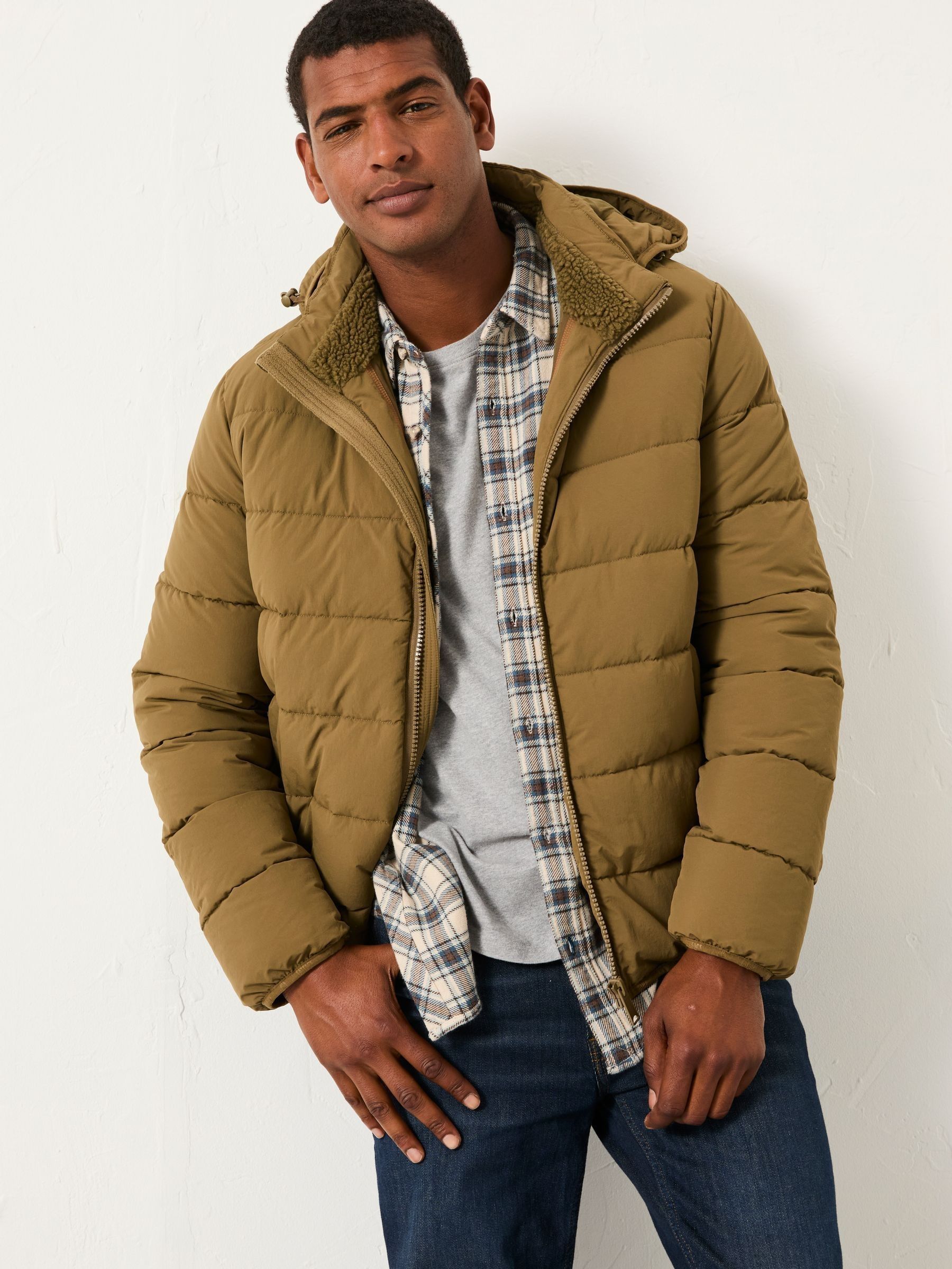 Winkworth Olive Green Hooded Puffer Jacket | FatFace USA