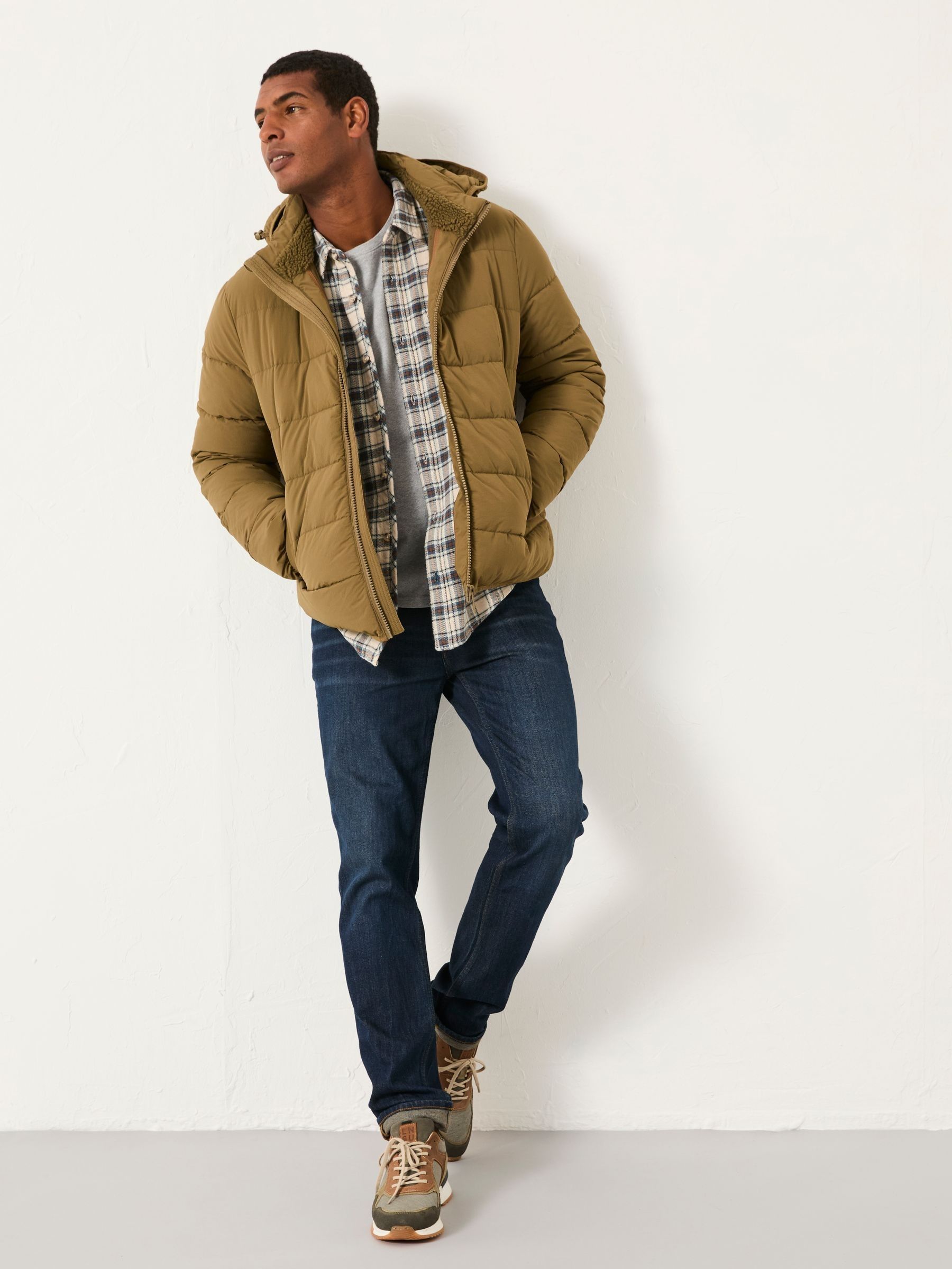 Winkworth Olive Green Hooded Puffer Jacket | FatFace USA