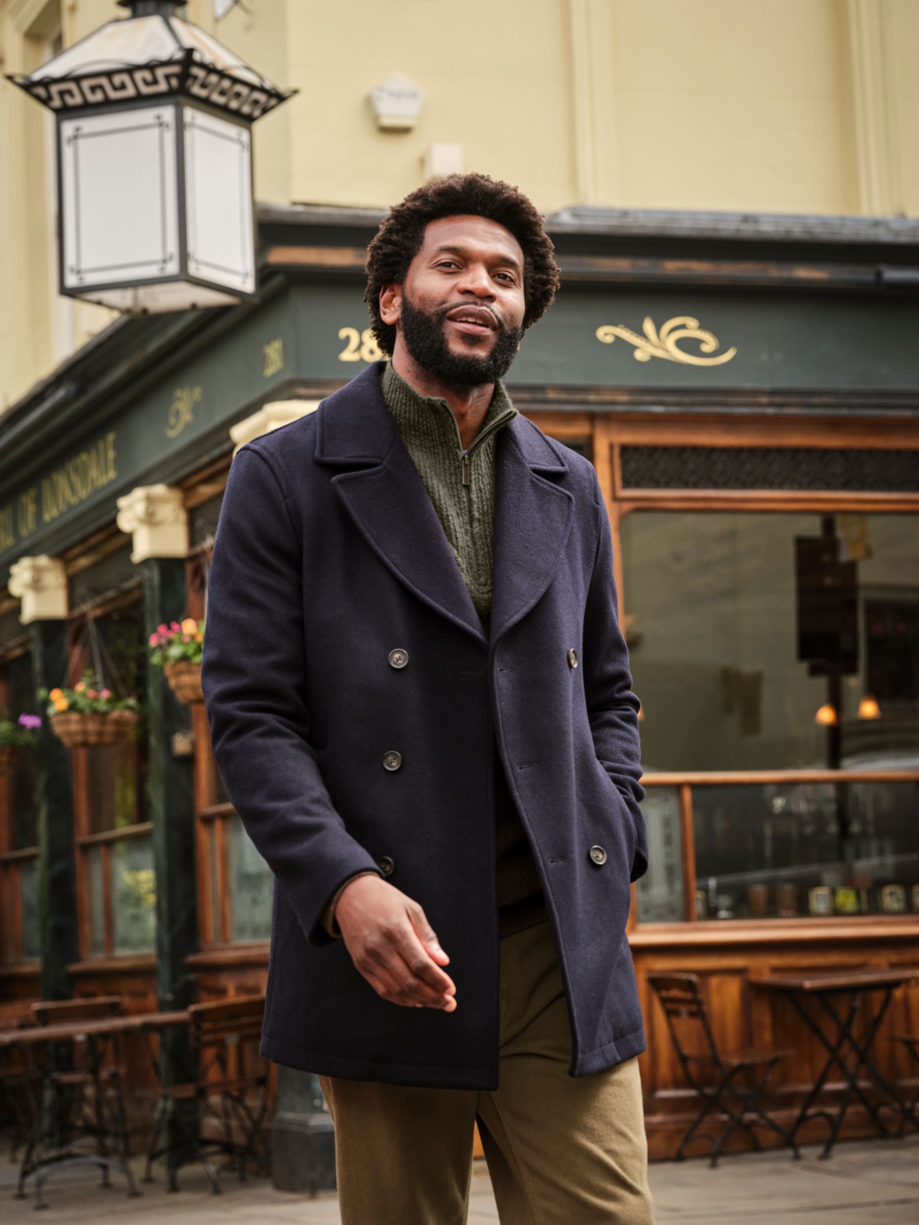 Navy Wool Mix Peacoat - Image 1 of 6