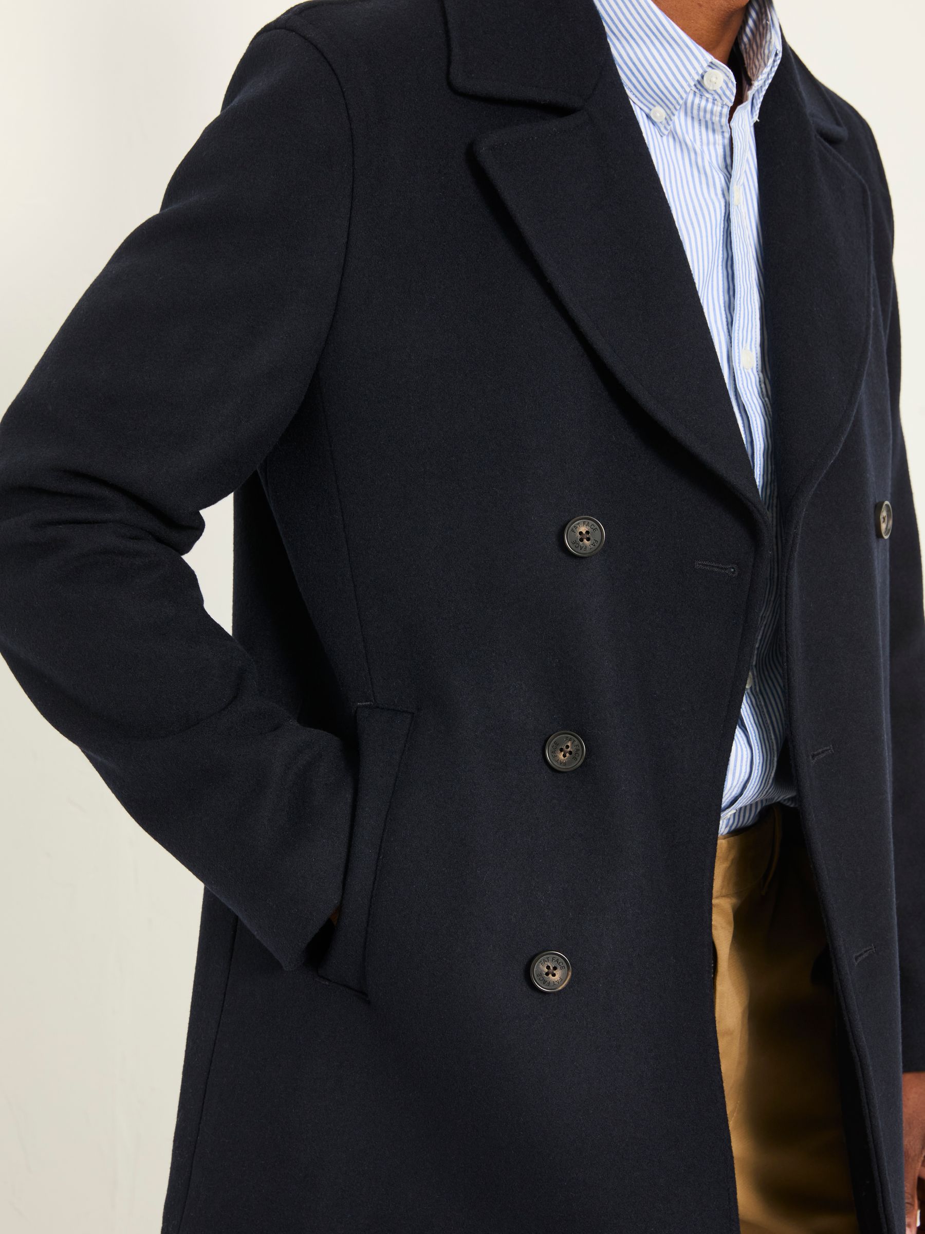 Navy Wool Mix Peacoat - Image 4 of 6