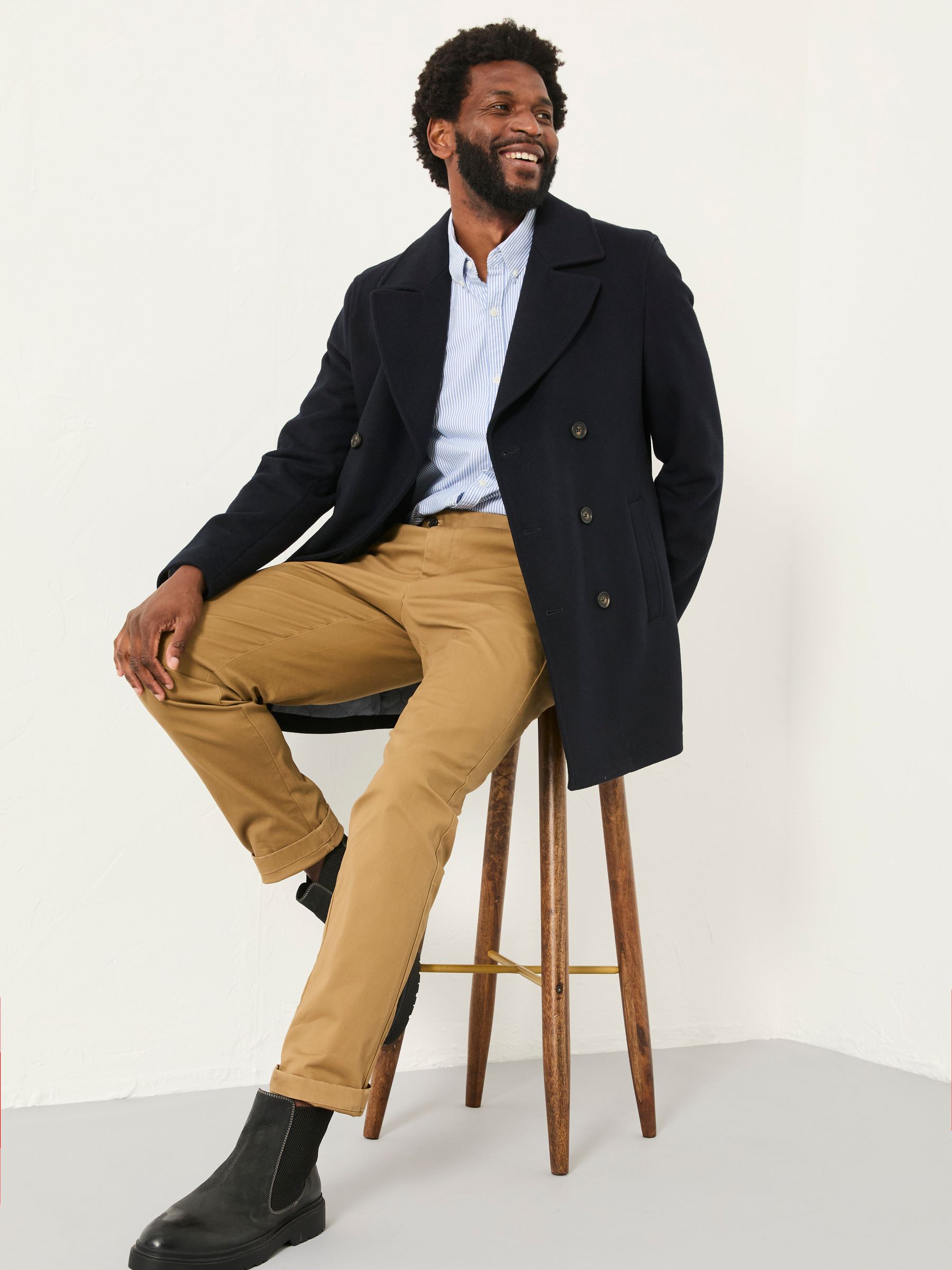 Navy Wool Mix Peacoat | FatFace USA