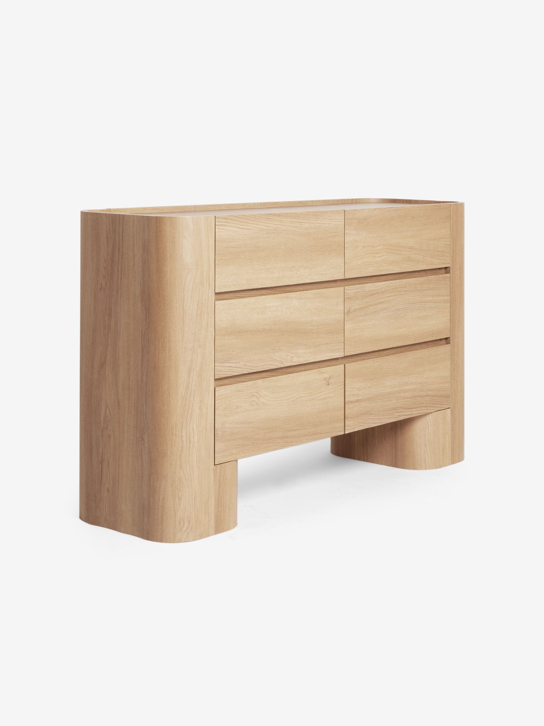 Light Oak Effect Wide Kain Wide 6 Drawer Chest - Image 4 of 5