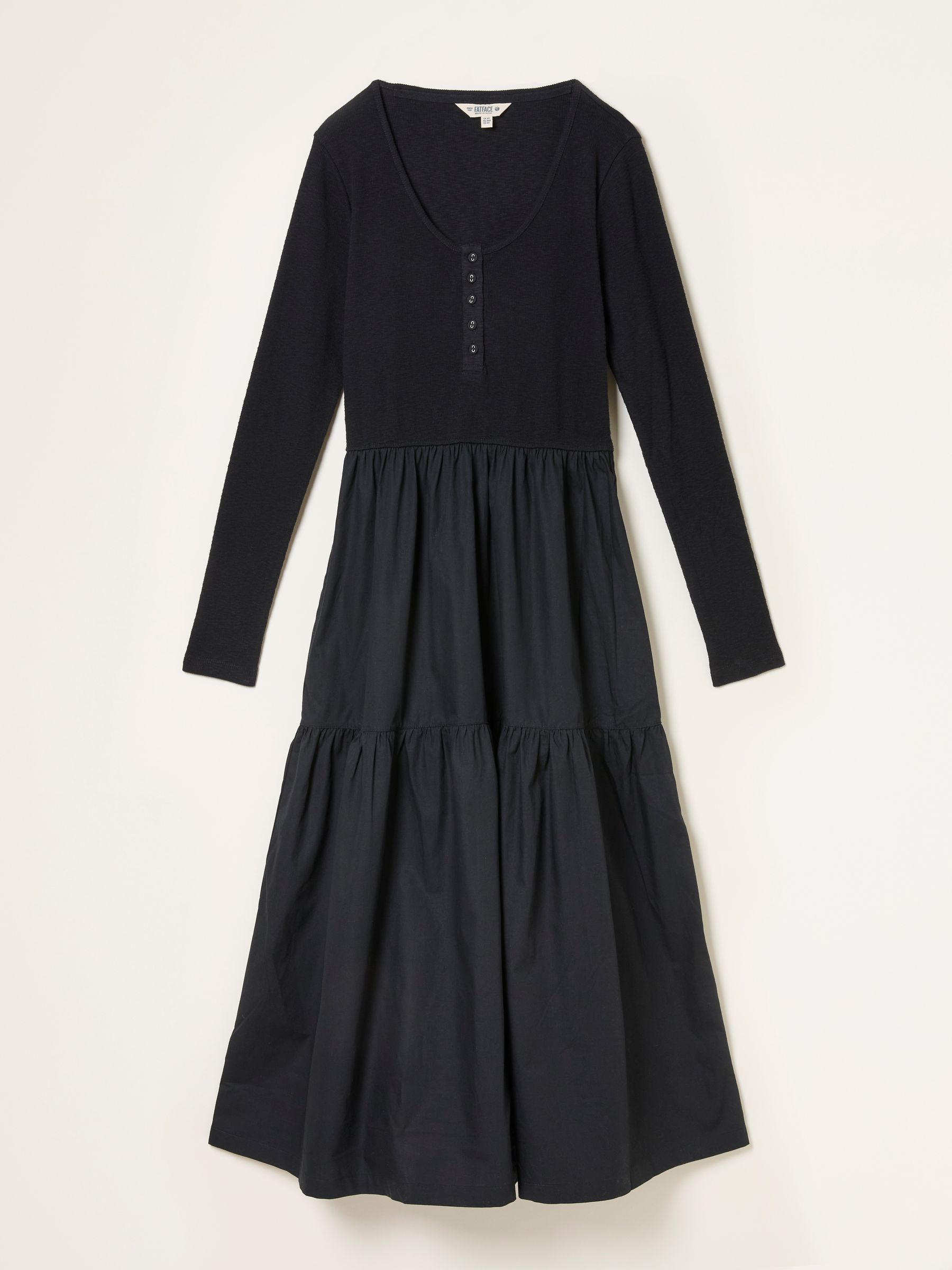 Louise Black Jersey Woven Midi Dress - Image 1 of 1